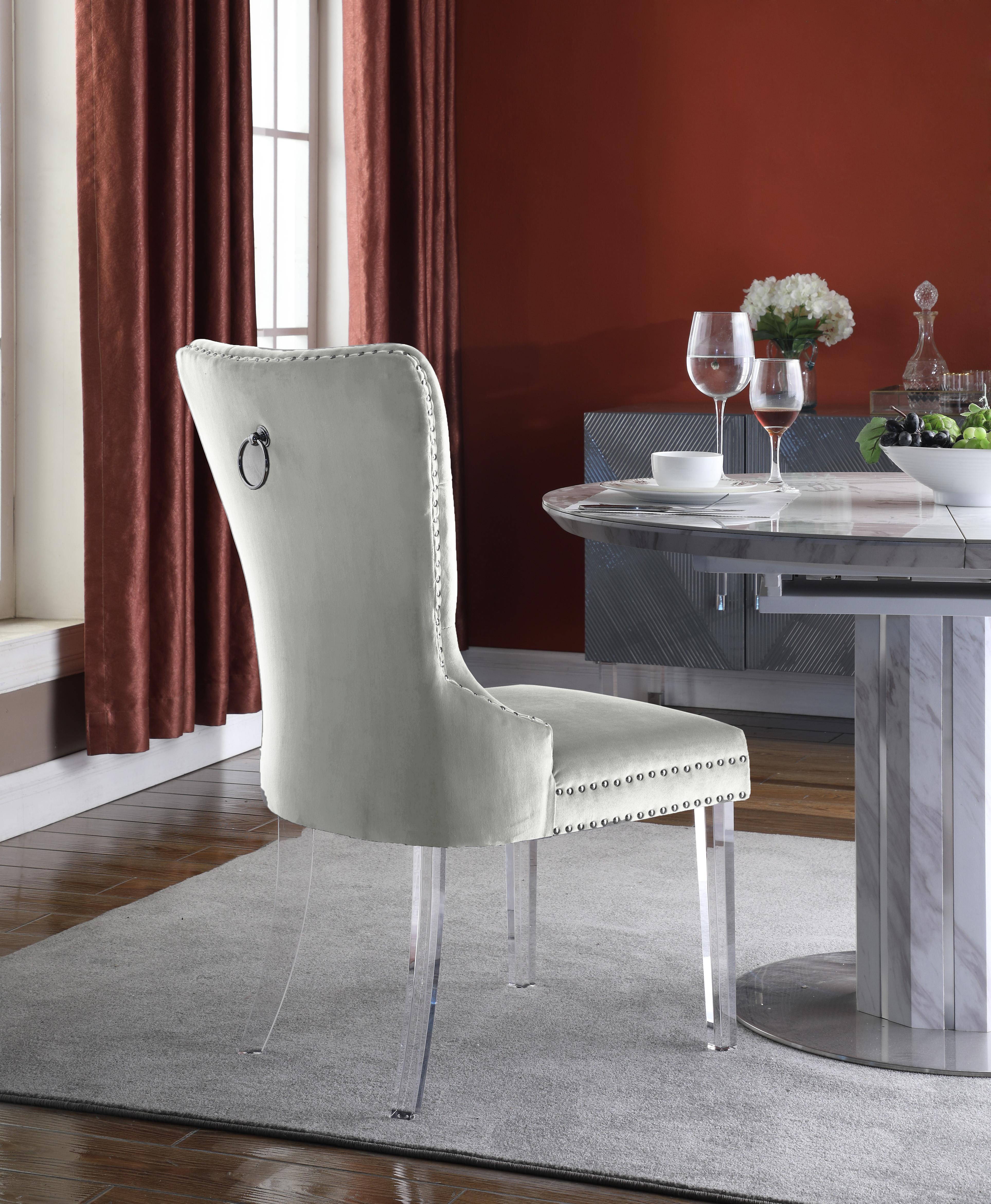 Miley Cream Velvet Dining Chair - Luxury Home Furniture (MI)