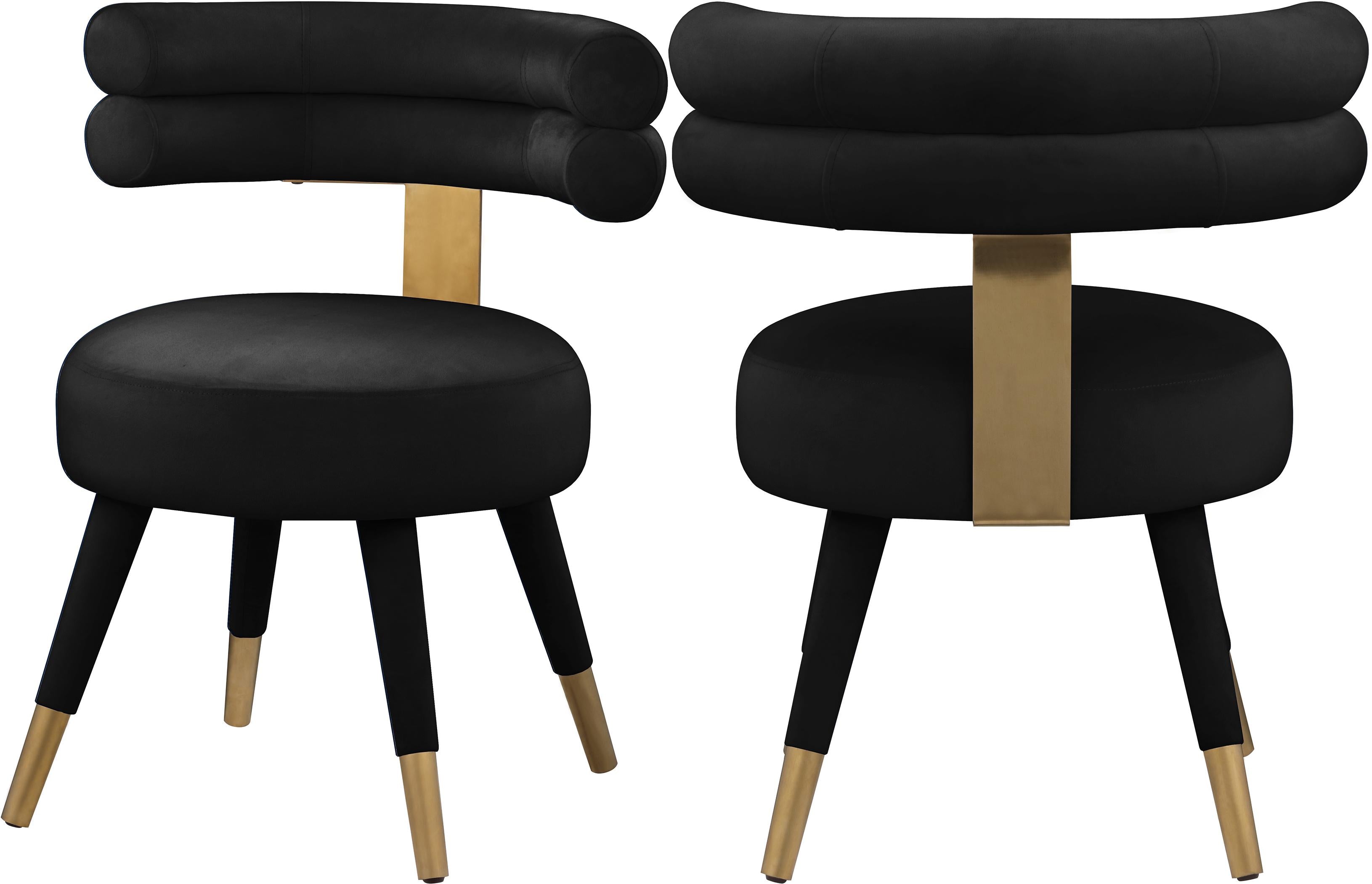 Fitzroy Black Velvet Dining Chair - Luxury Home Furniture (MI)