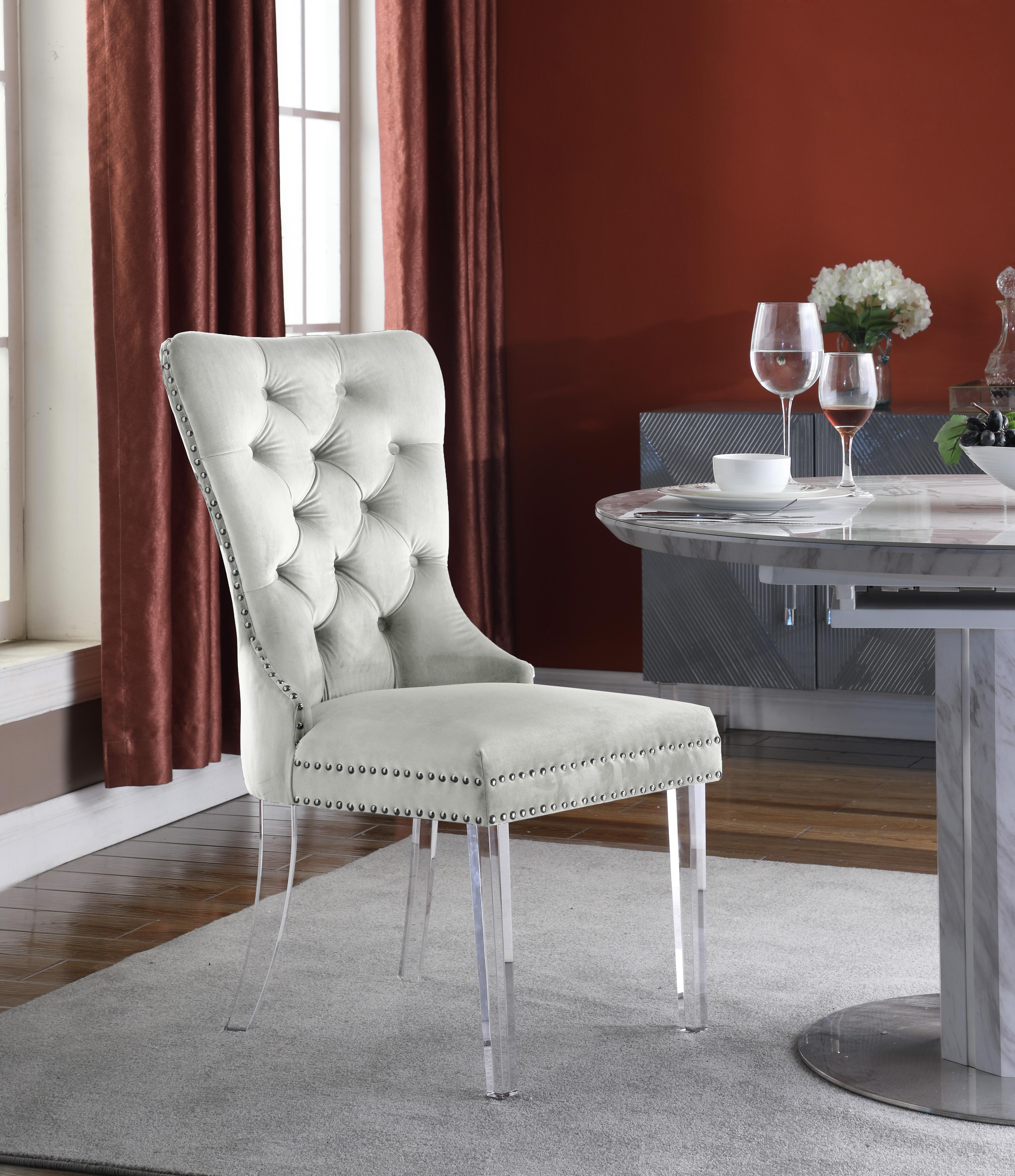 Miley Cream Velvet Dining Chair - Luxury Home Furniture (MI)