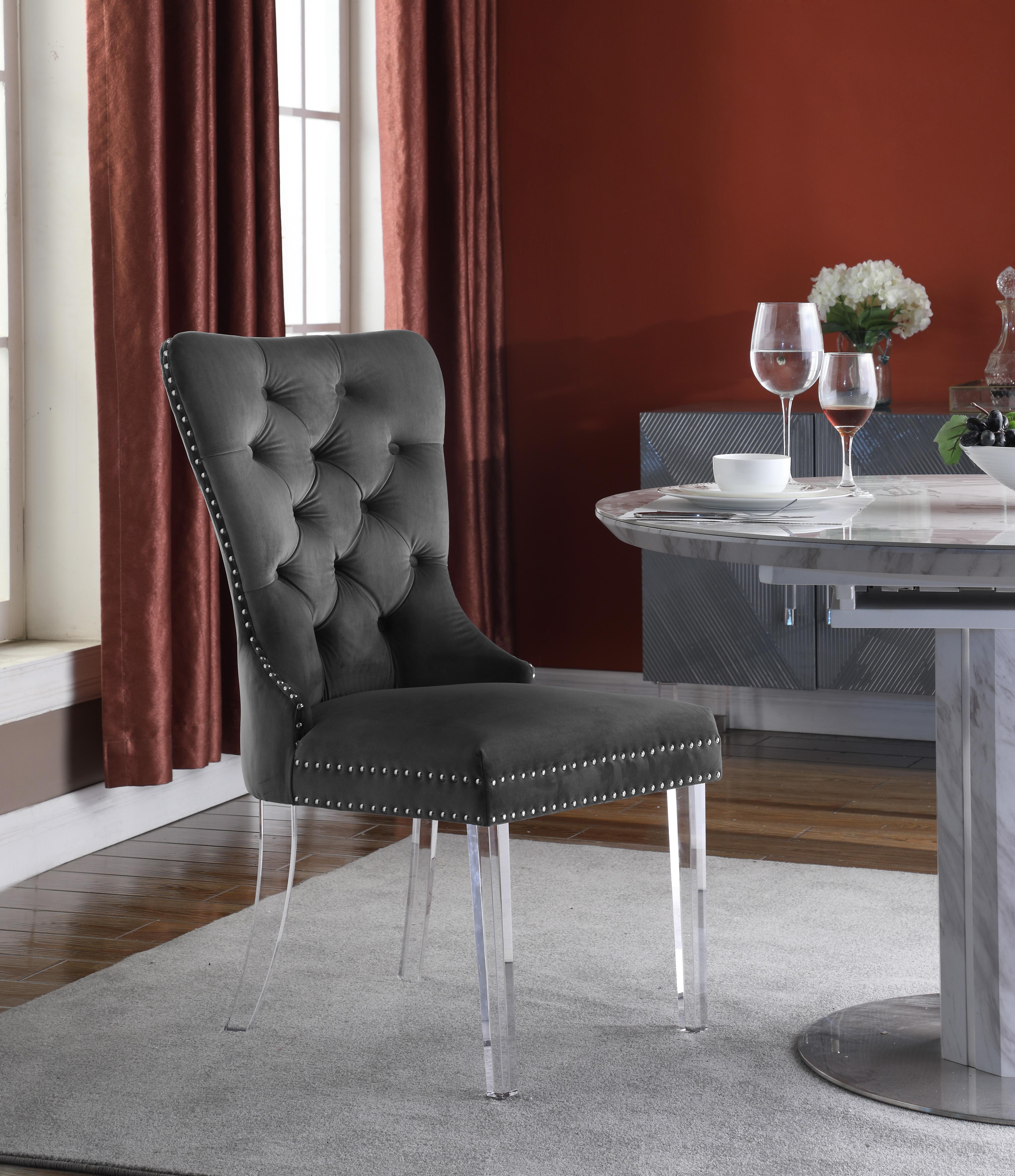 Miley Grey Velvet Dining Chair - Luxury Home Furniture (MI)