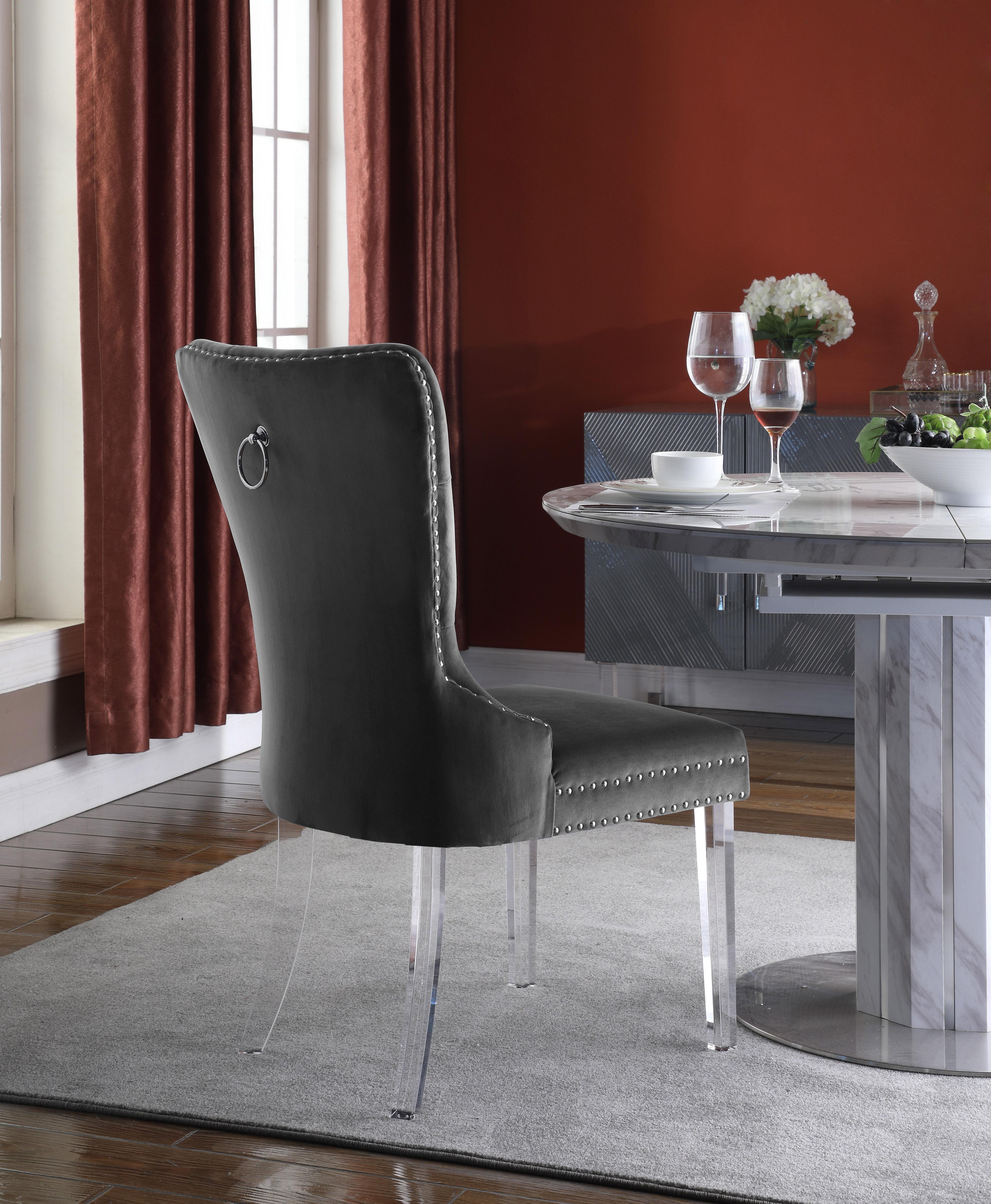 Miley Grey Velvet Dining Chair - Luxury Home Furniture (MI)
