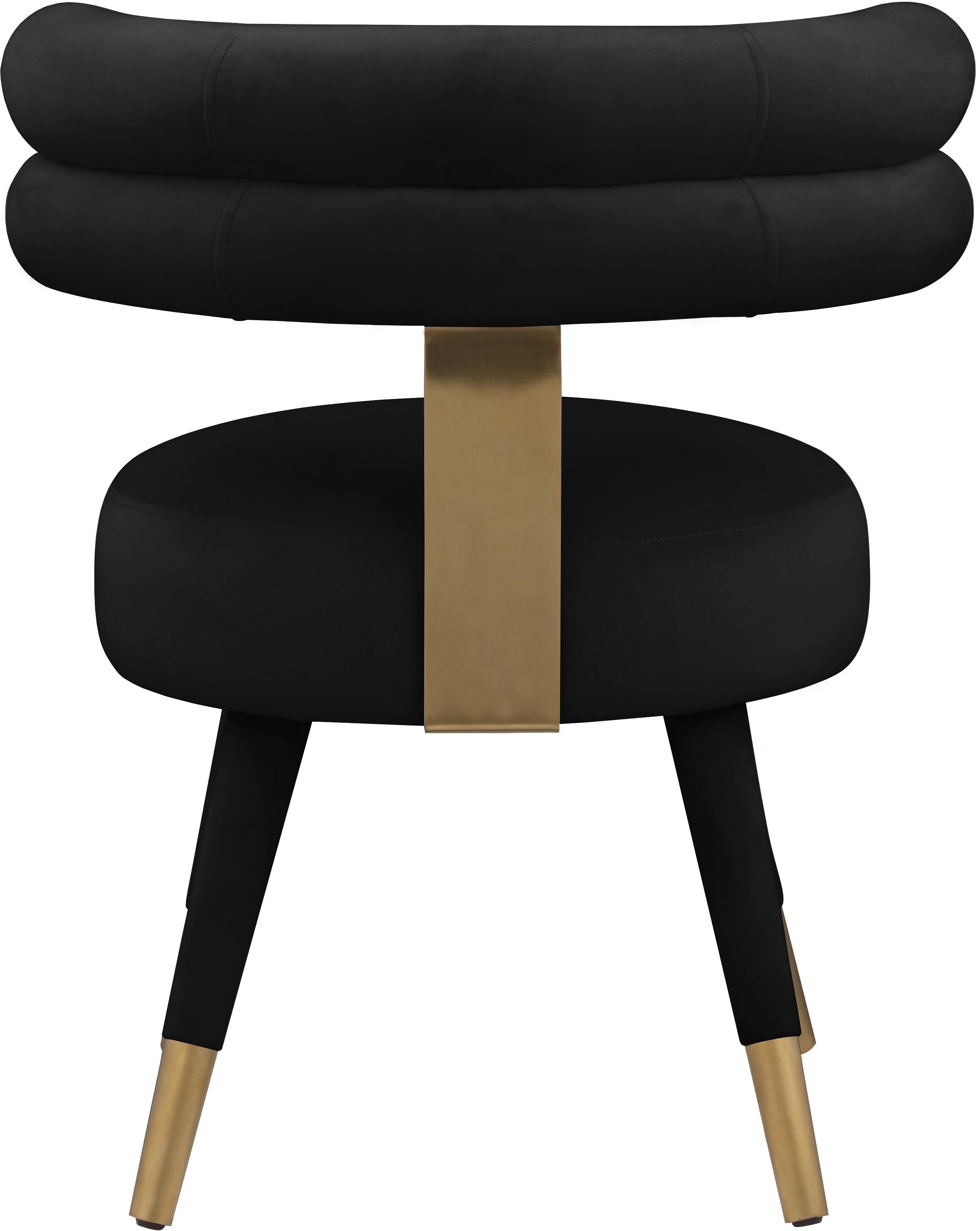 Fitzroy Black Velvet Dining Chair - Luxury Home Furniture (MI)