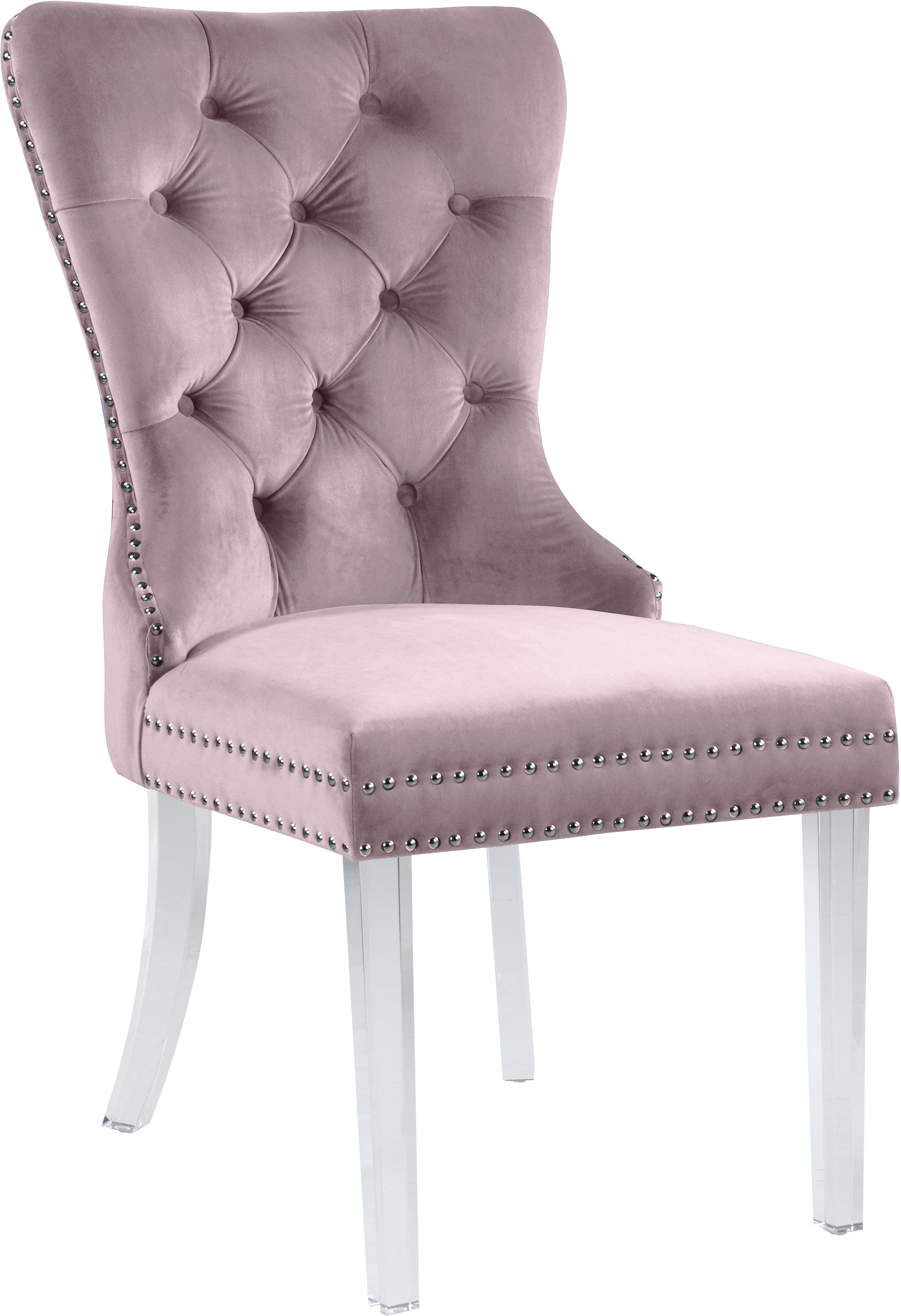 Miley Pink Velvet Dining Chair - Luxury Home Furniture (MI)