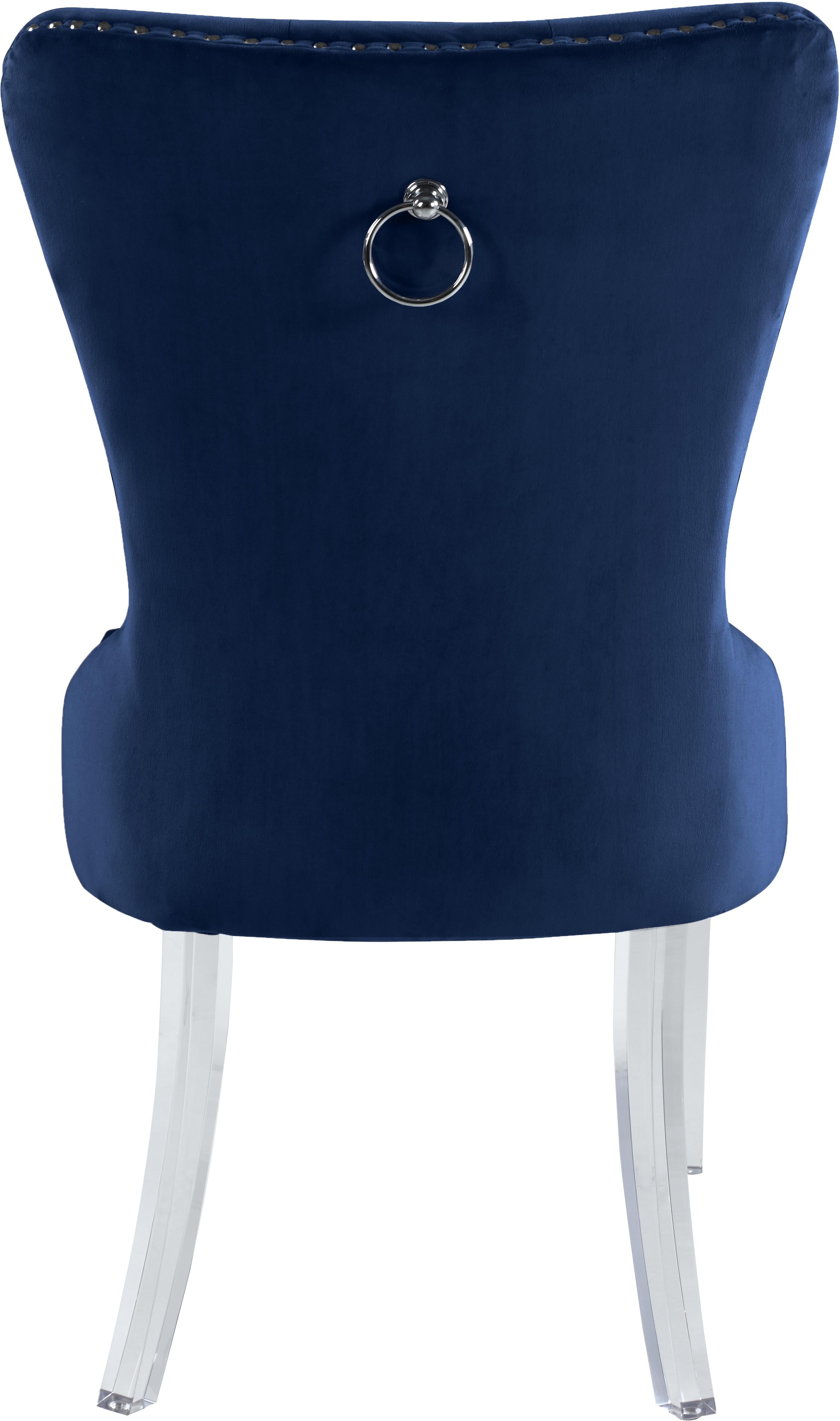 Miley Navy Velvet Dining Chair - Luxury Home Furniture (MI)