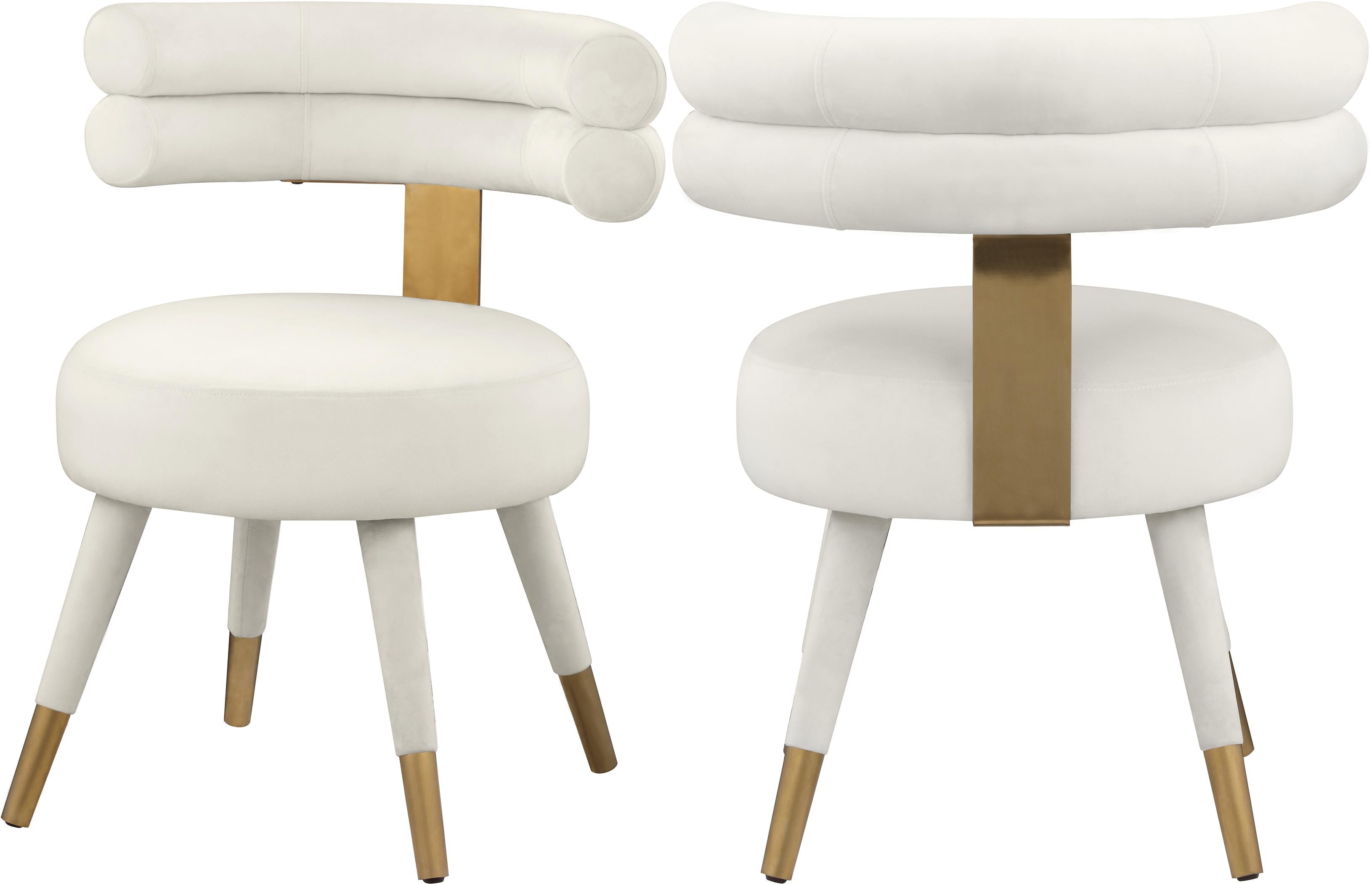 Fitzroy Cream Velvet Dining Chair - Luxury Home Furniture (MI)