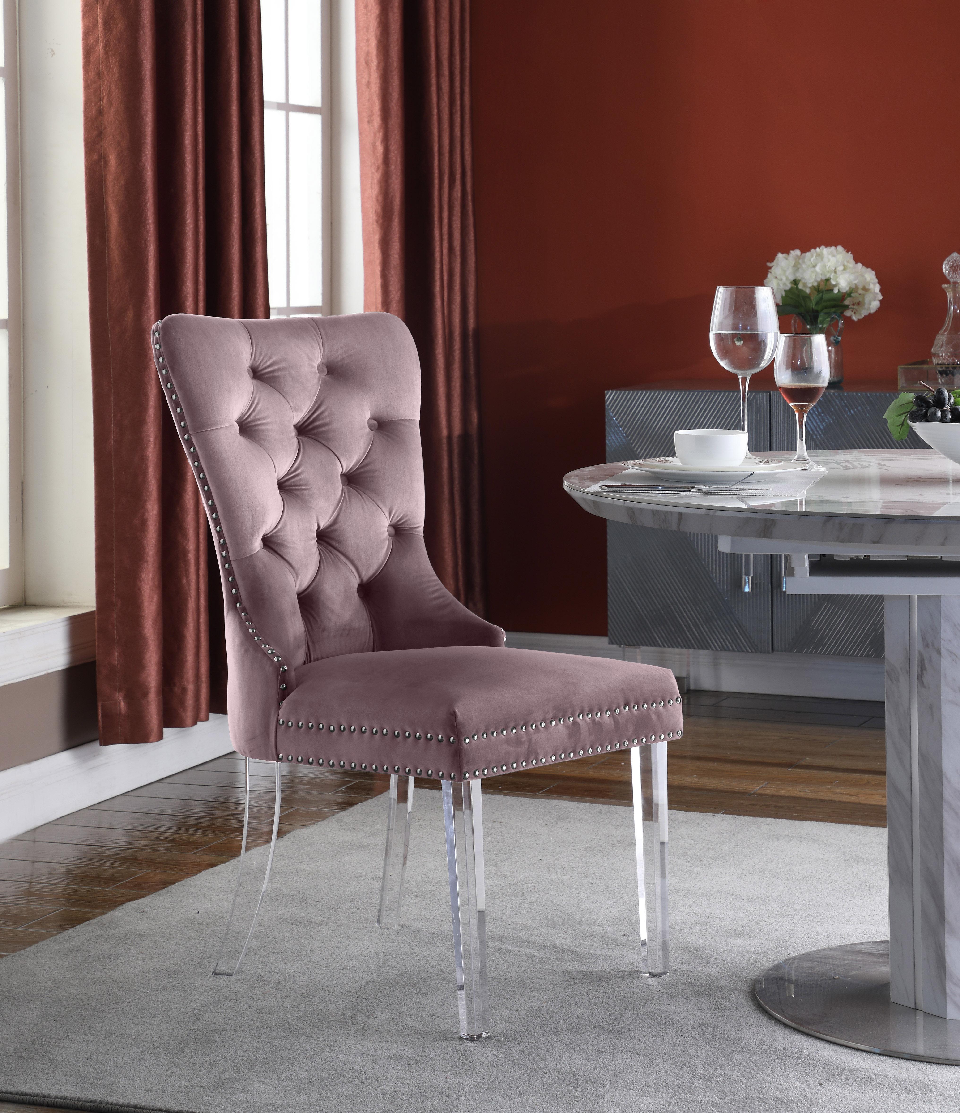 Miley Pink Velvet Dining Chair - Luxury Home Furniture (MI)