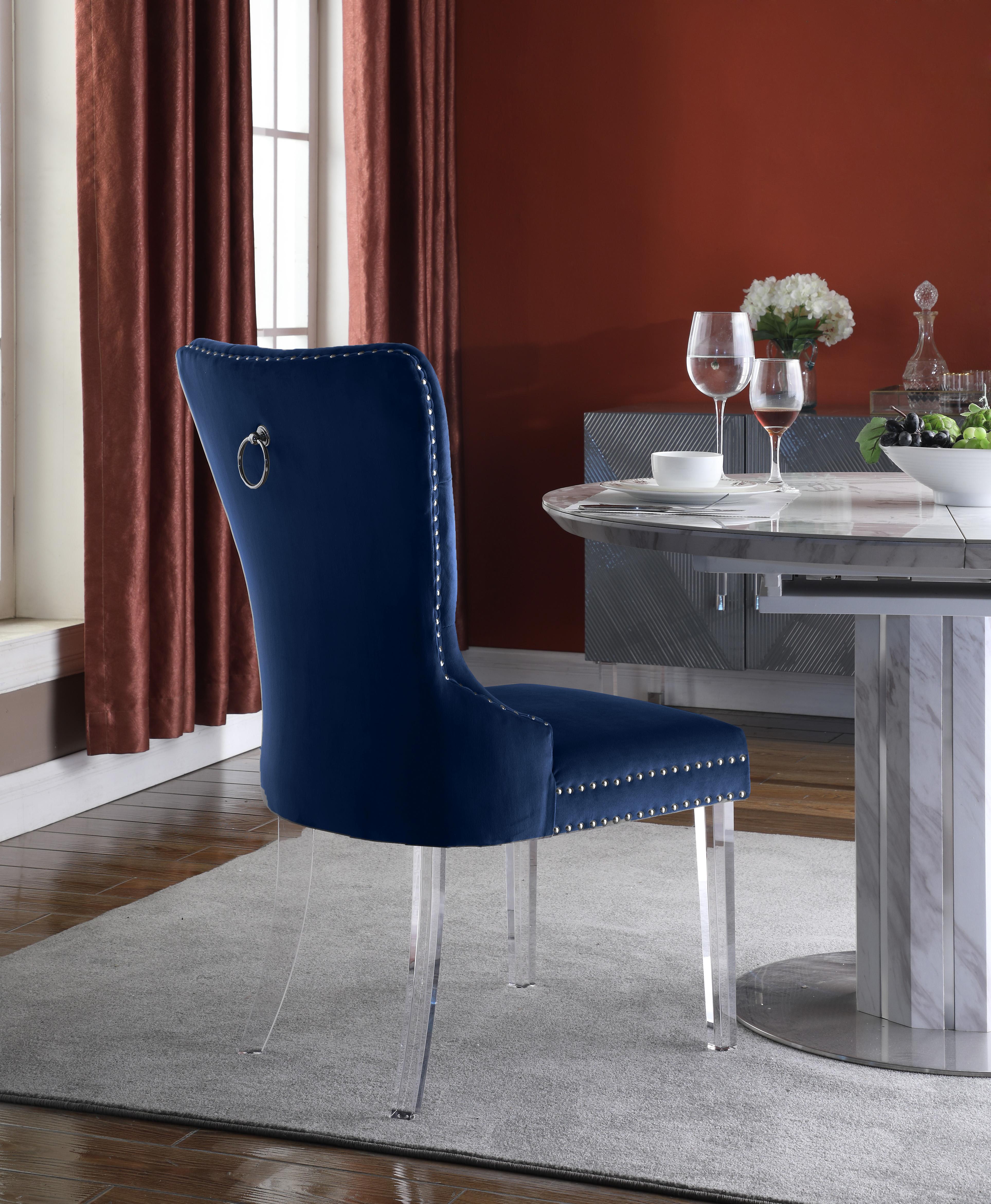 Miley Navy Velvet Dining Chair - Luxury Home Furniture (MI)