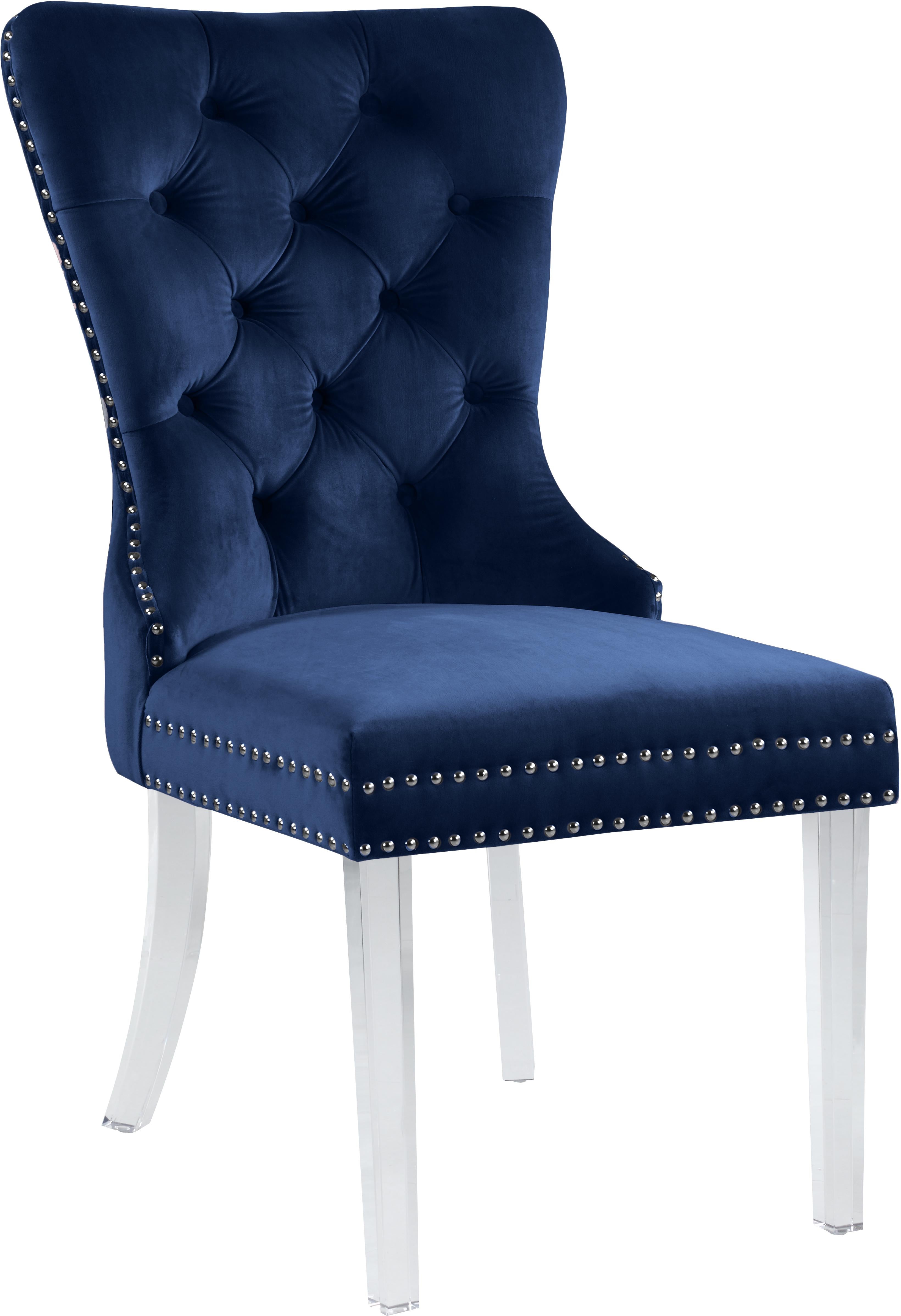 Miley Navy Velvet Dining Chair - Luxury Home Furniture (MI)