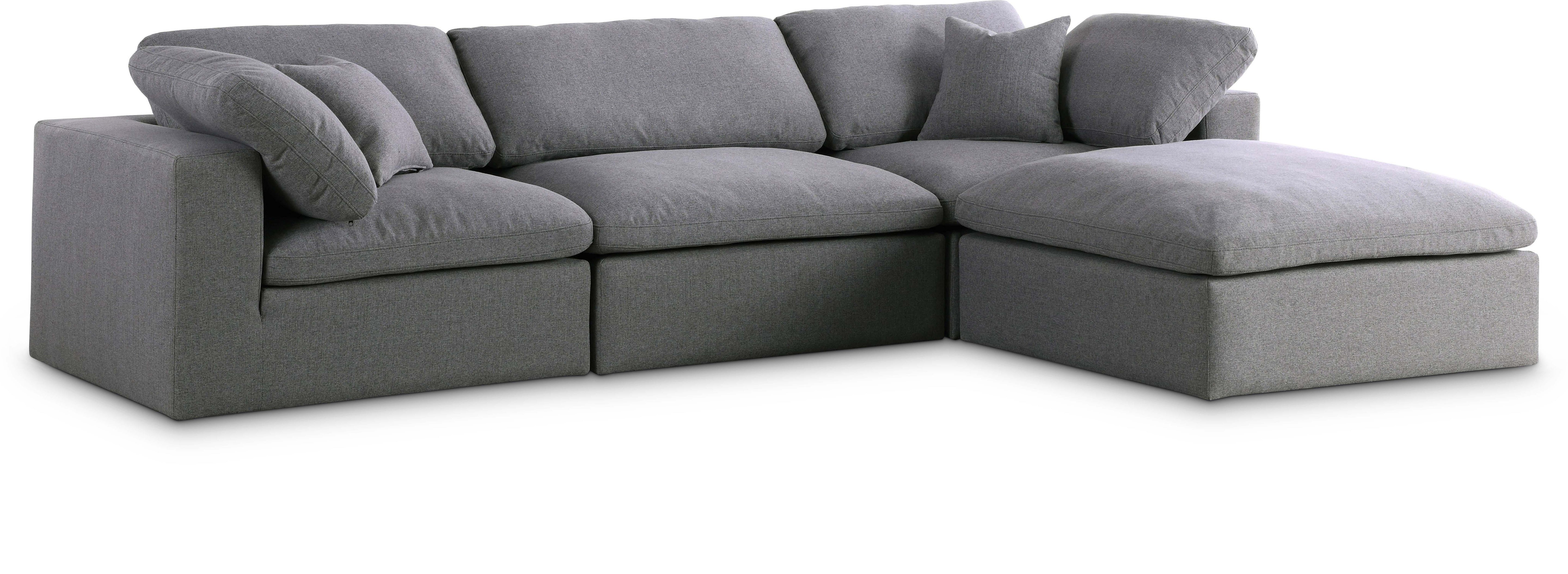 Serene Grey Linen Fabric Deluxe Cloud Modular Sectional - Luxury Home Furniture (MI)