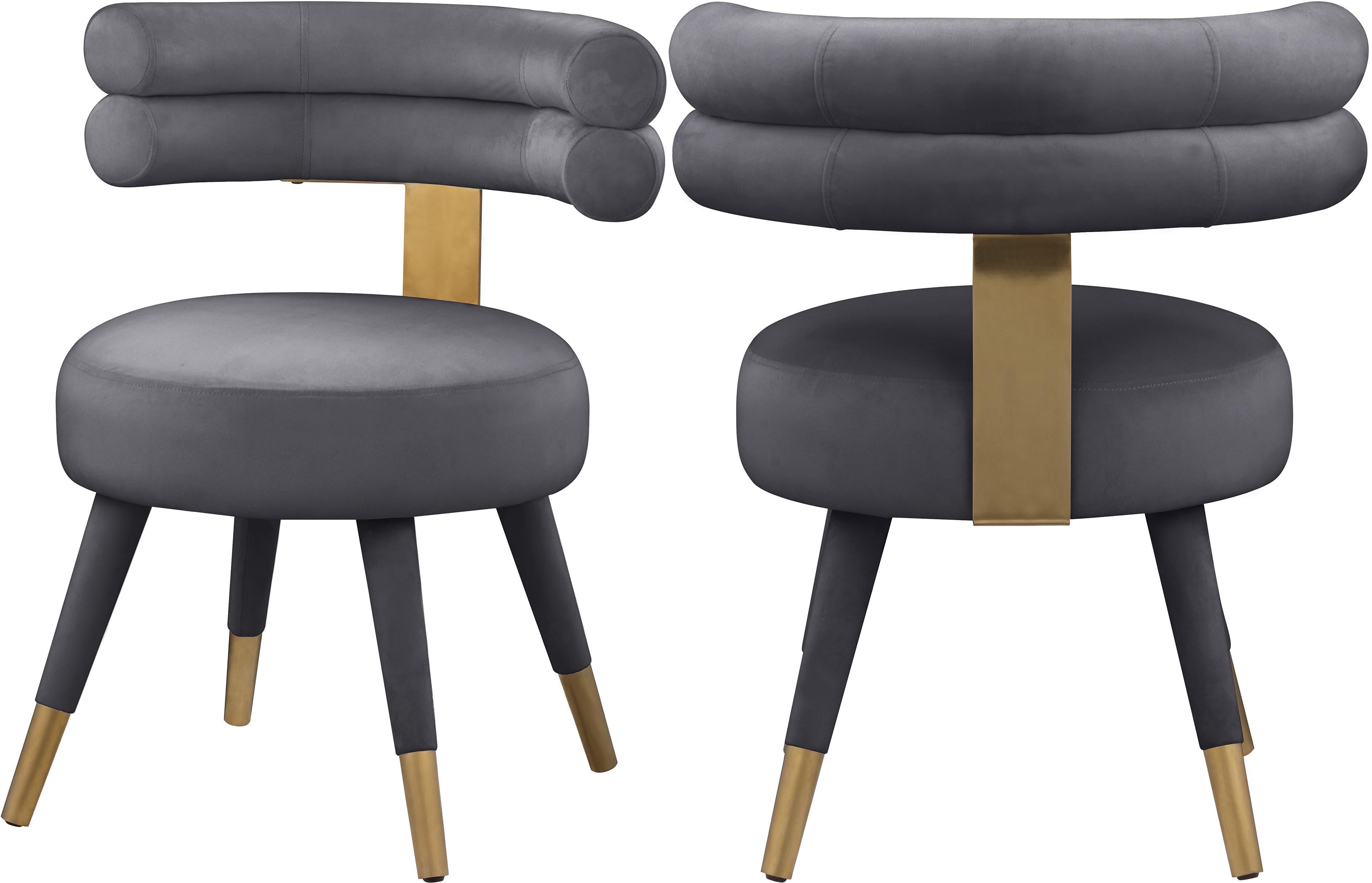 Fitzroy Grey Velvet Dining Chair - Luxury Home Furniture (MI)
