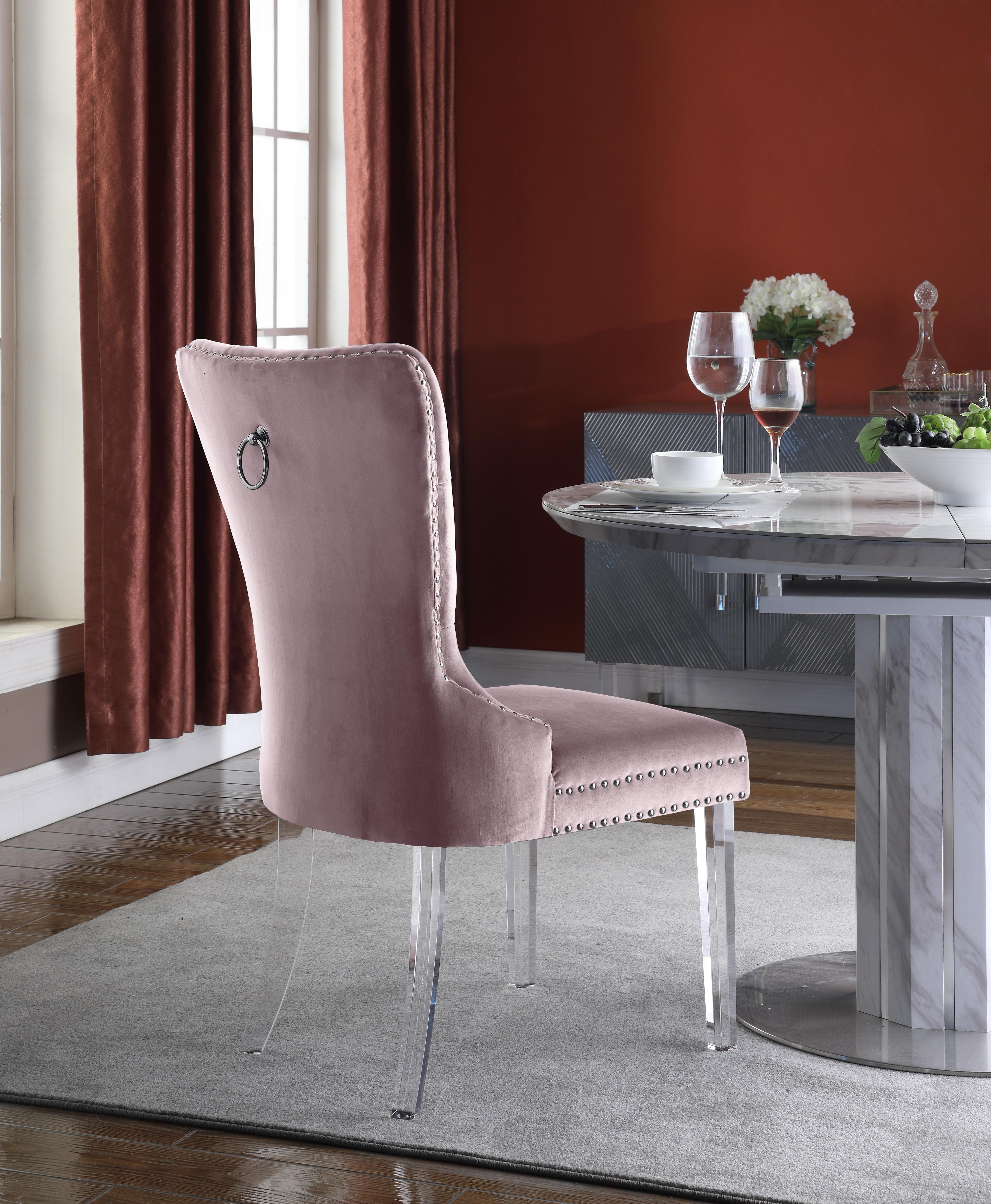 Miley Pink Velvet Dining Chair - Luxury Home Furniture (MI)