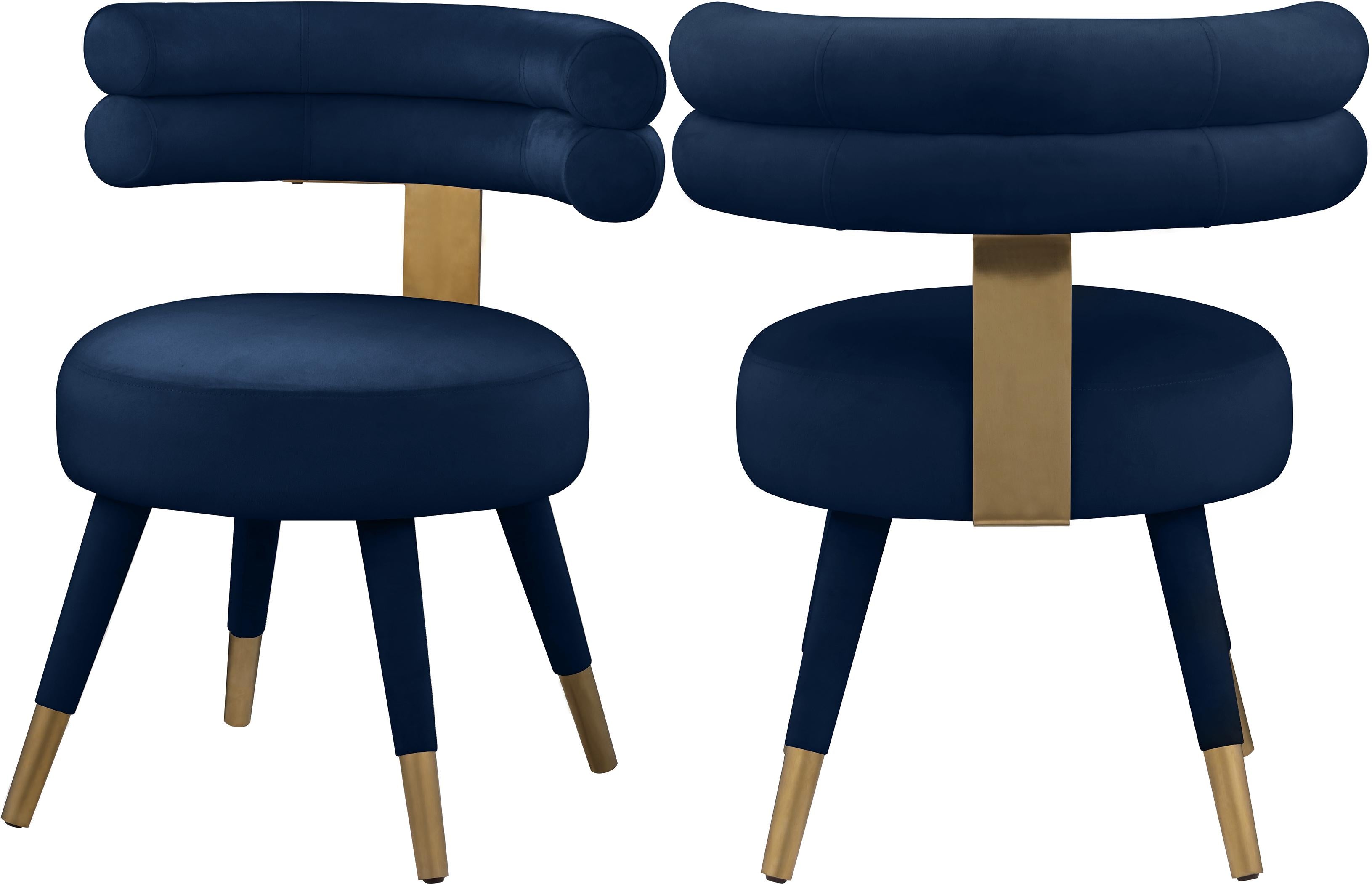 Fitzroy Navy Velvet Dining Chair - Luxury Home Furniture (MI)