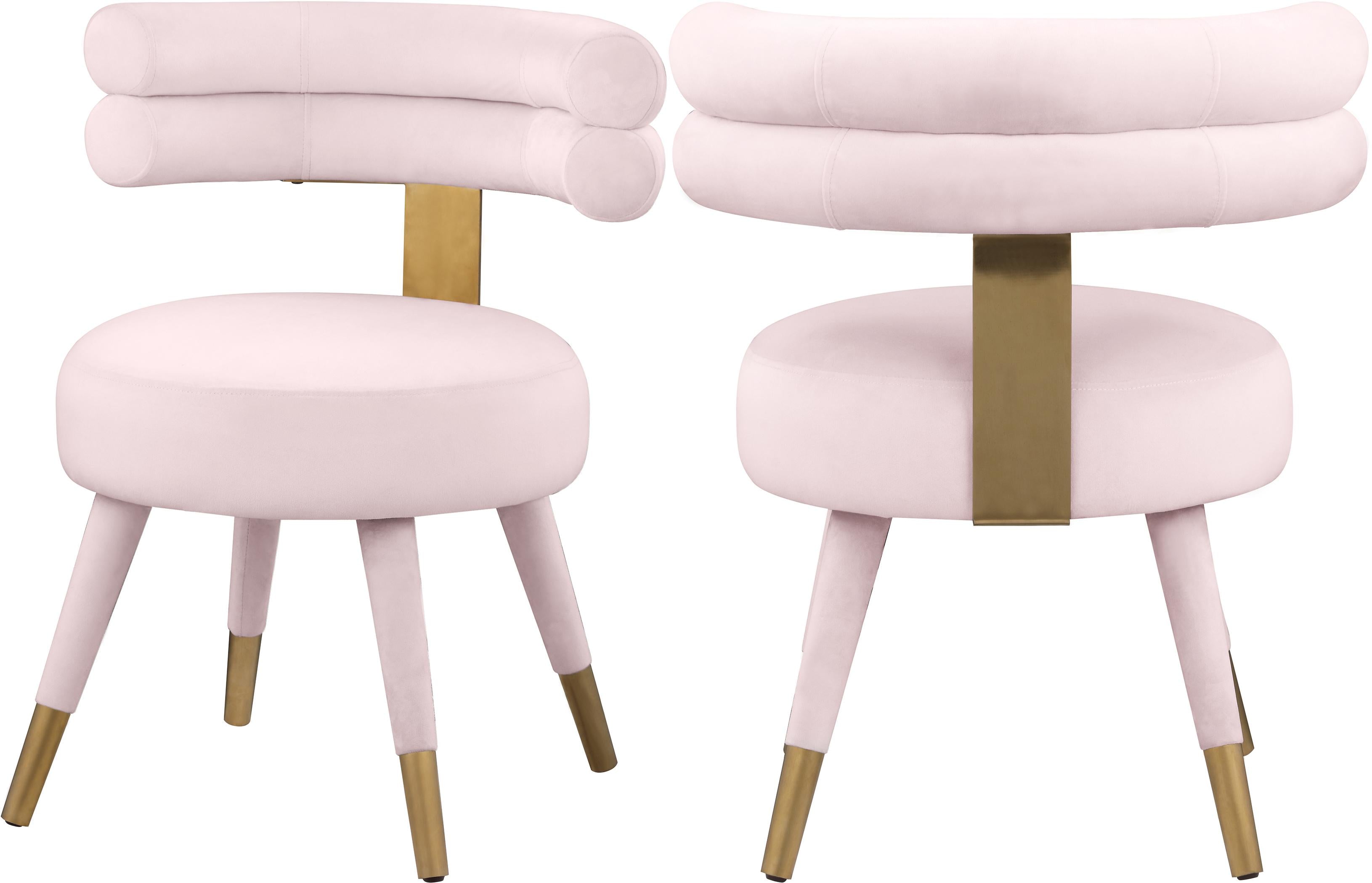 Fitzroy Pink Velvet Dining Chair - Luxury Home Furniture (MI)
