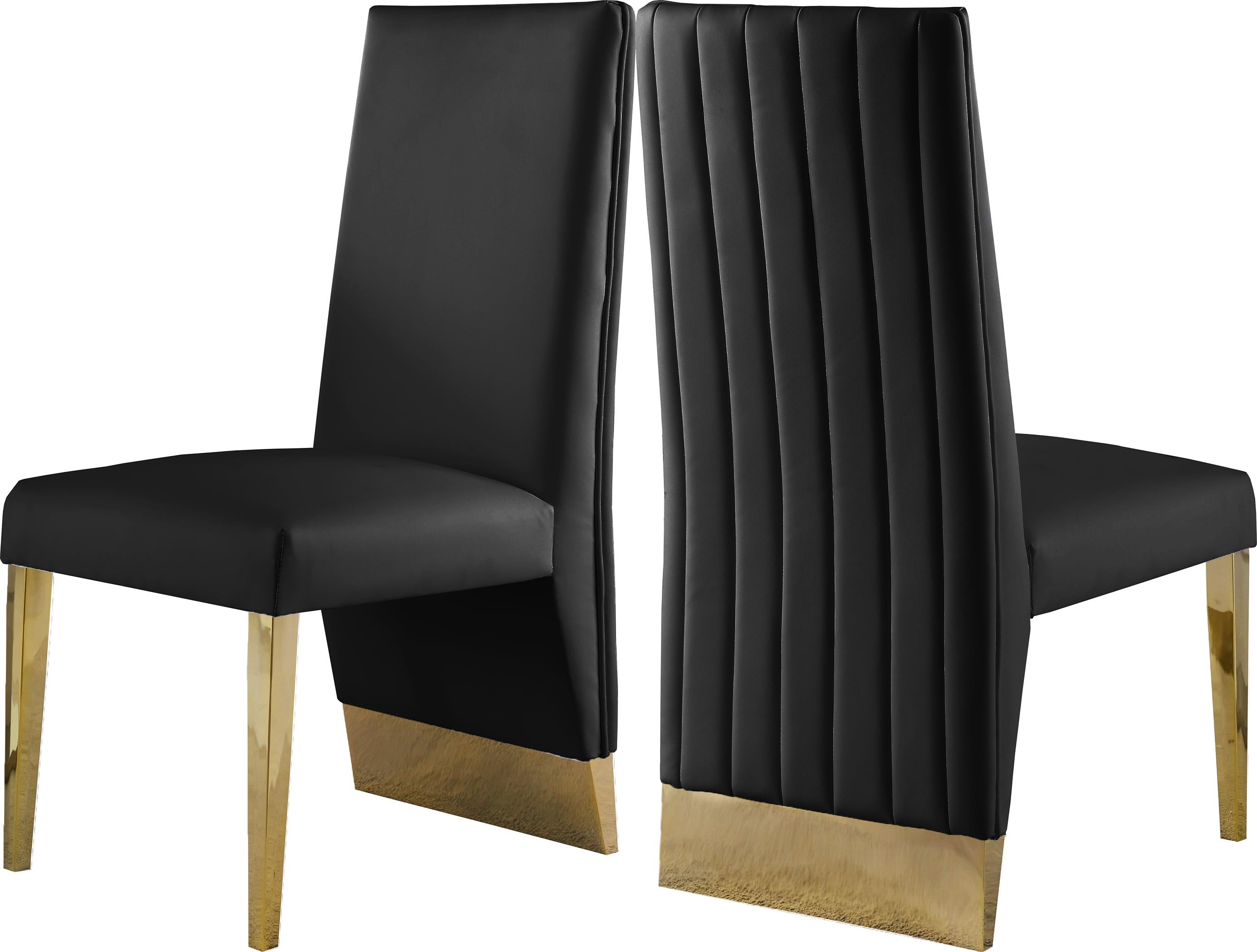 Porsha Black Faux Leather Dining Chair - Luxury Home Furniture (MI)