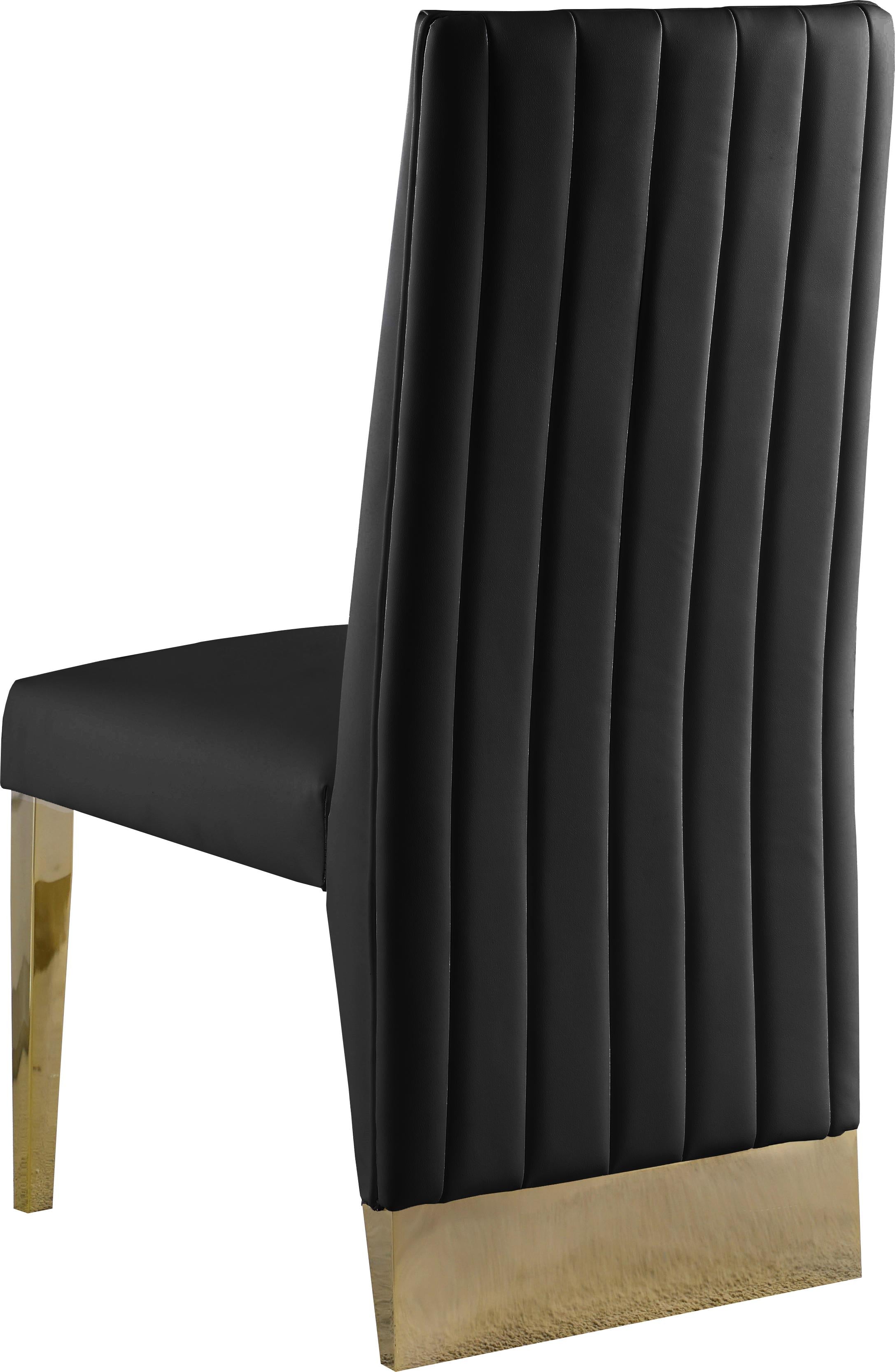 Porsha Black Faux Leather Dining Chair - Luxury Home Furniture (MI)