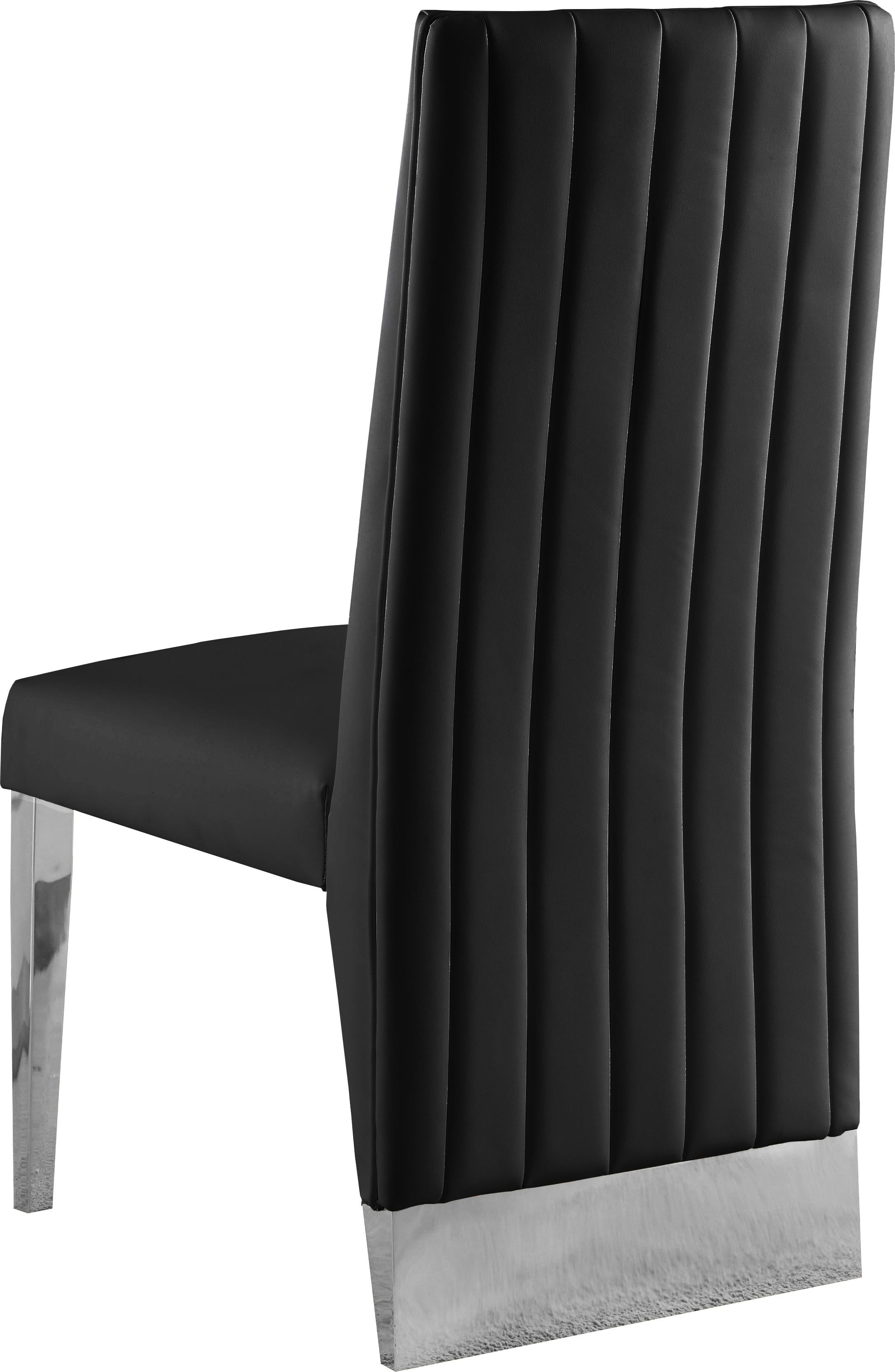 Porsha Black Faux Leather Dining Chair - Luxury Home Furniture (MI)