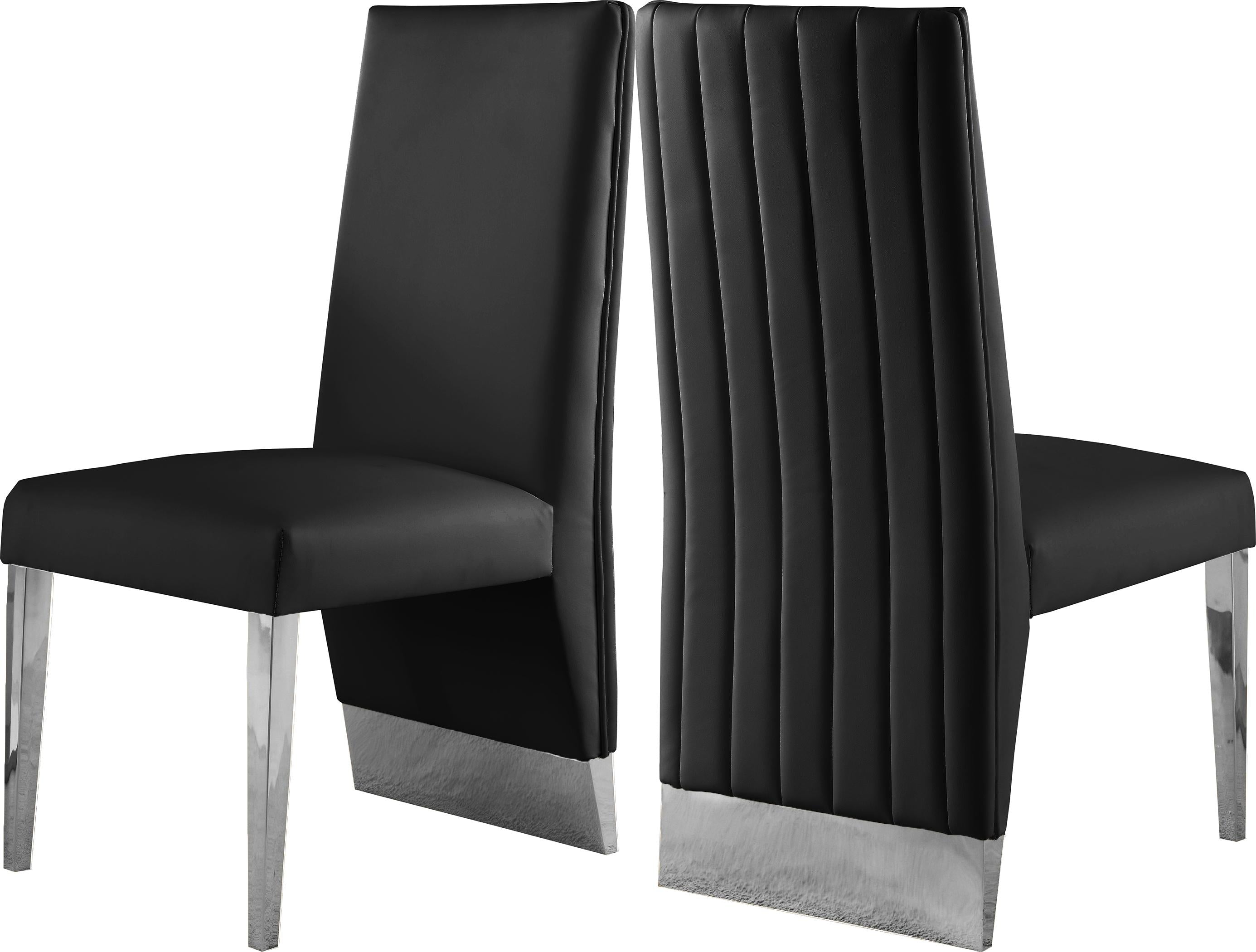 Porsha Black Faux Leather Dining Chair - Luxury Home Furniture (MI)