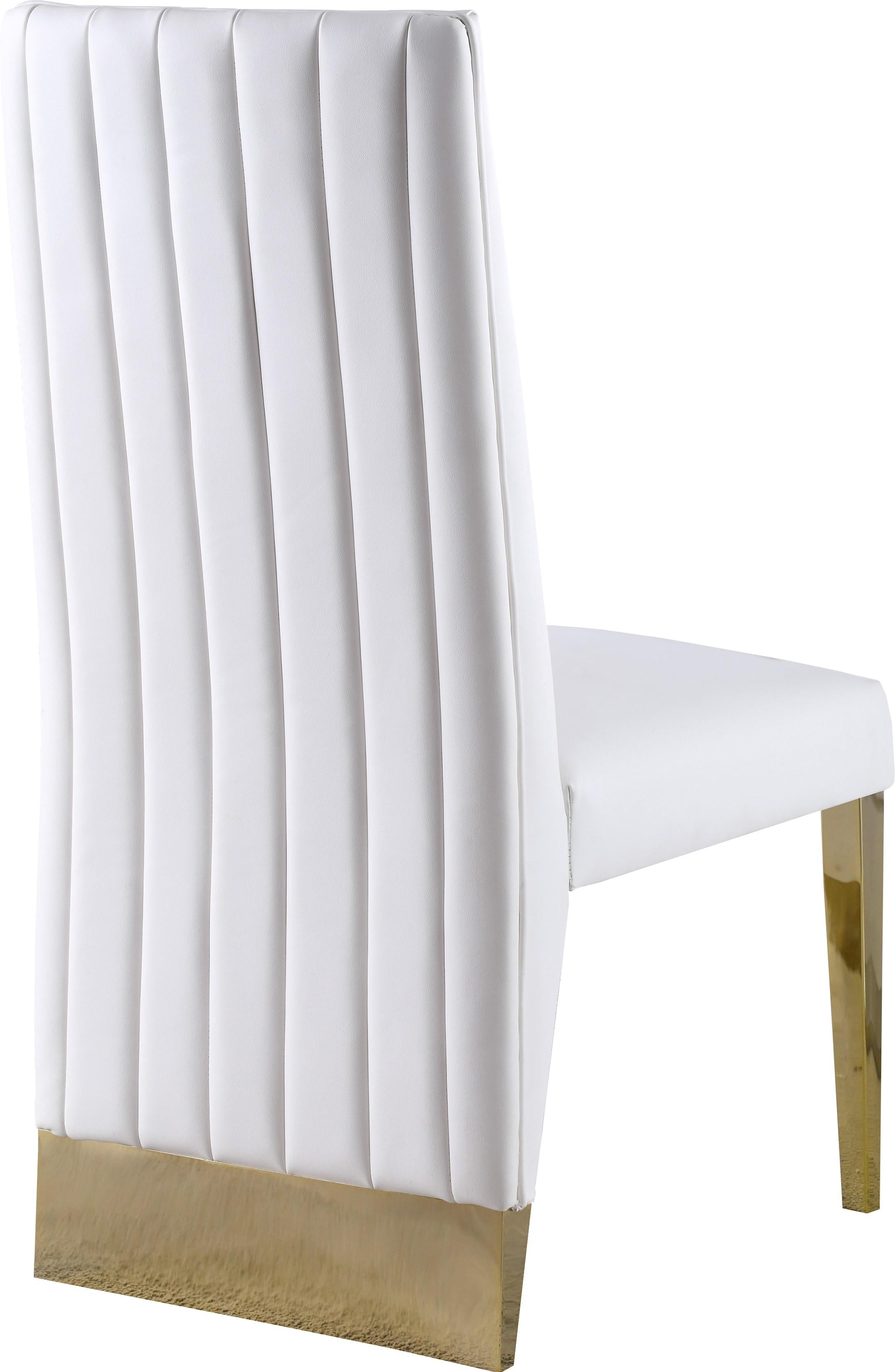 Porsha White Faux Leather Dining Chair - Luxury Home Furniture (MI)