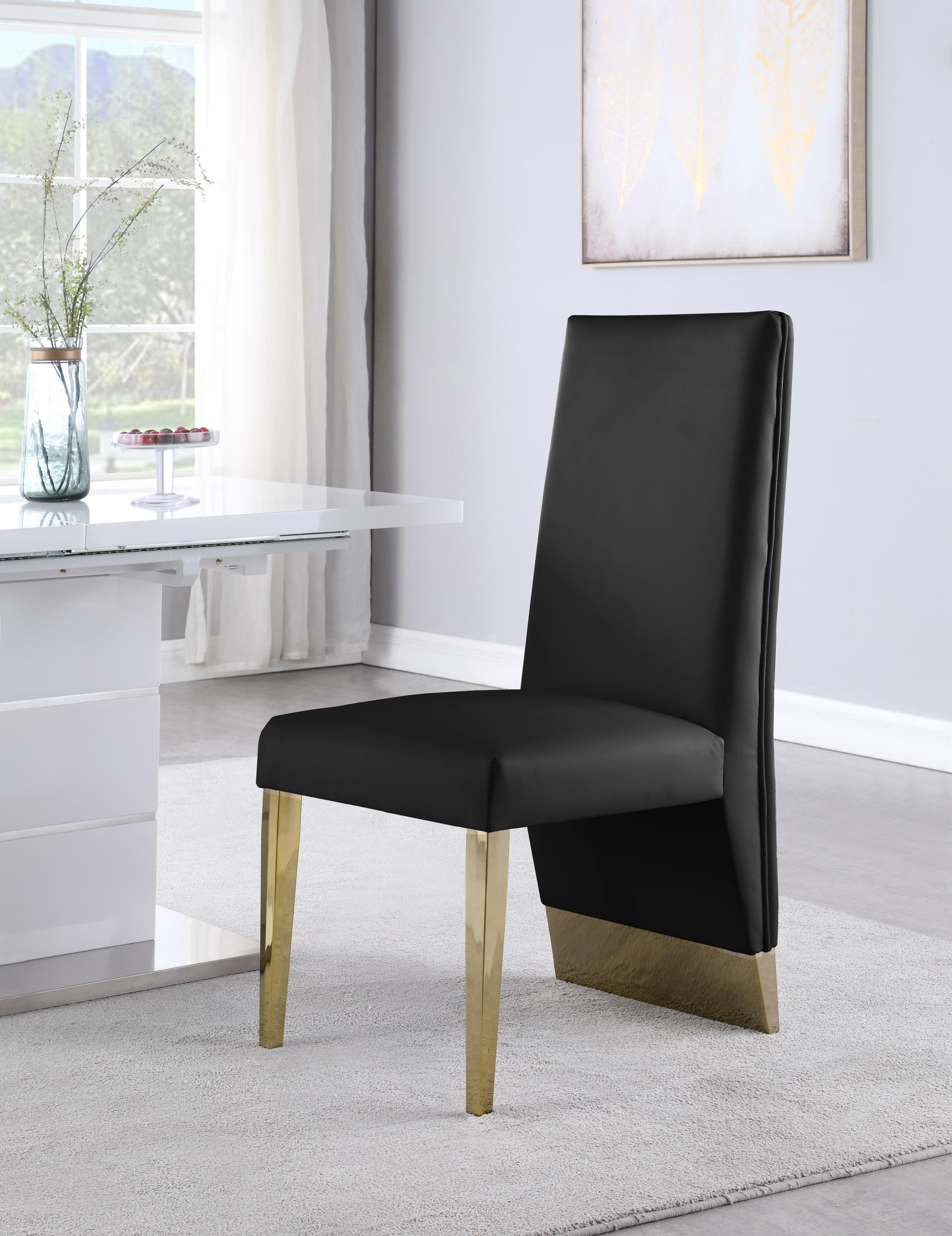 Porsha Black Faux Leather Dining Chair - Luxury Home Furniture (MI)