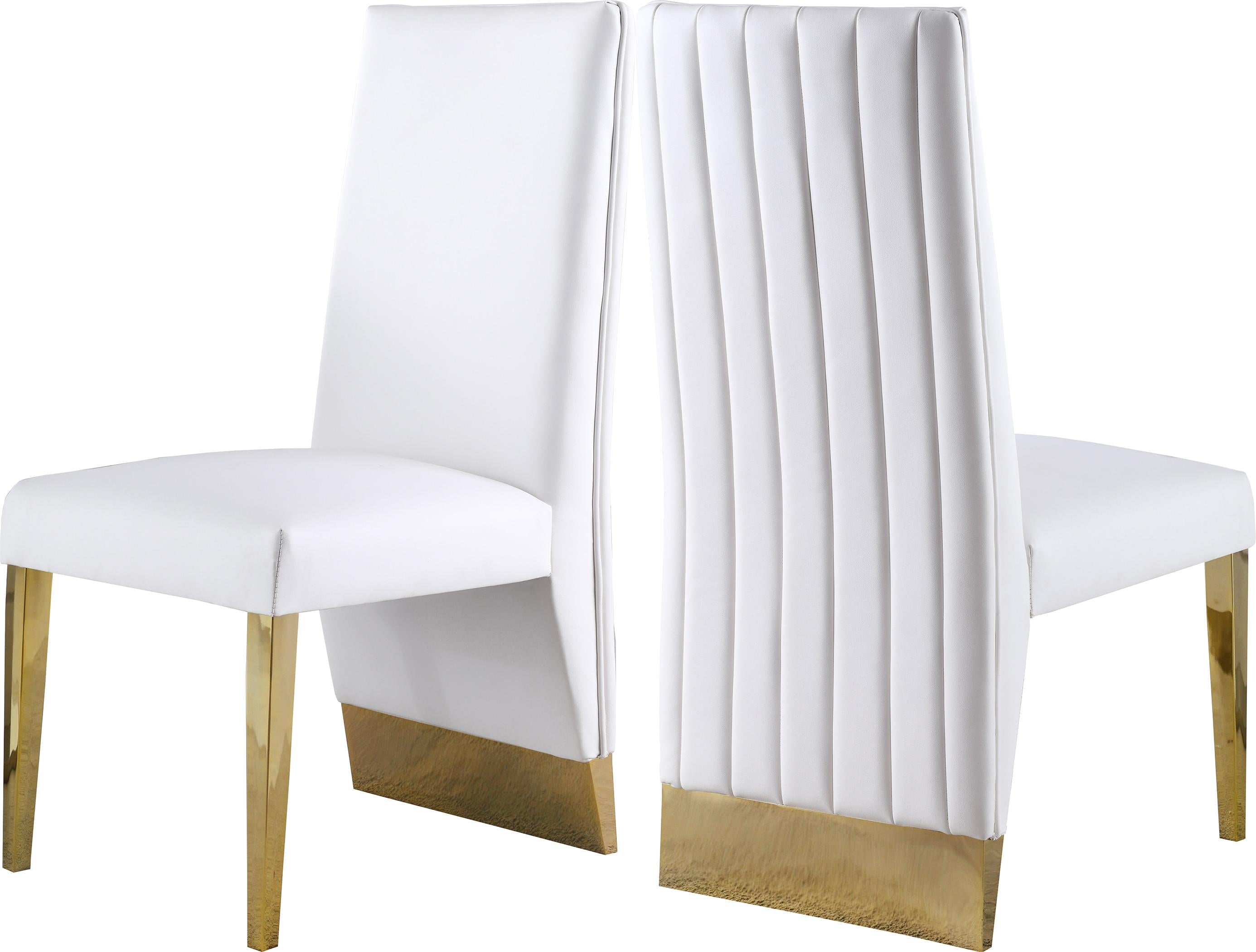 Porsha White Faux Leather Dining Chair - Luxury Home Furniture (MI)