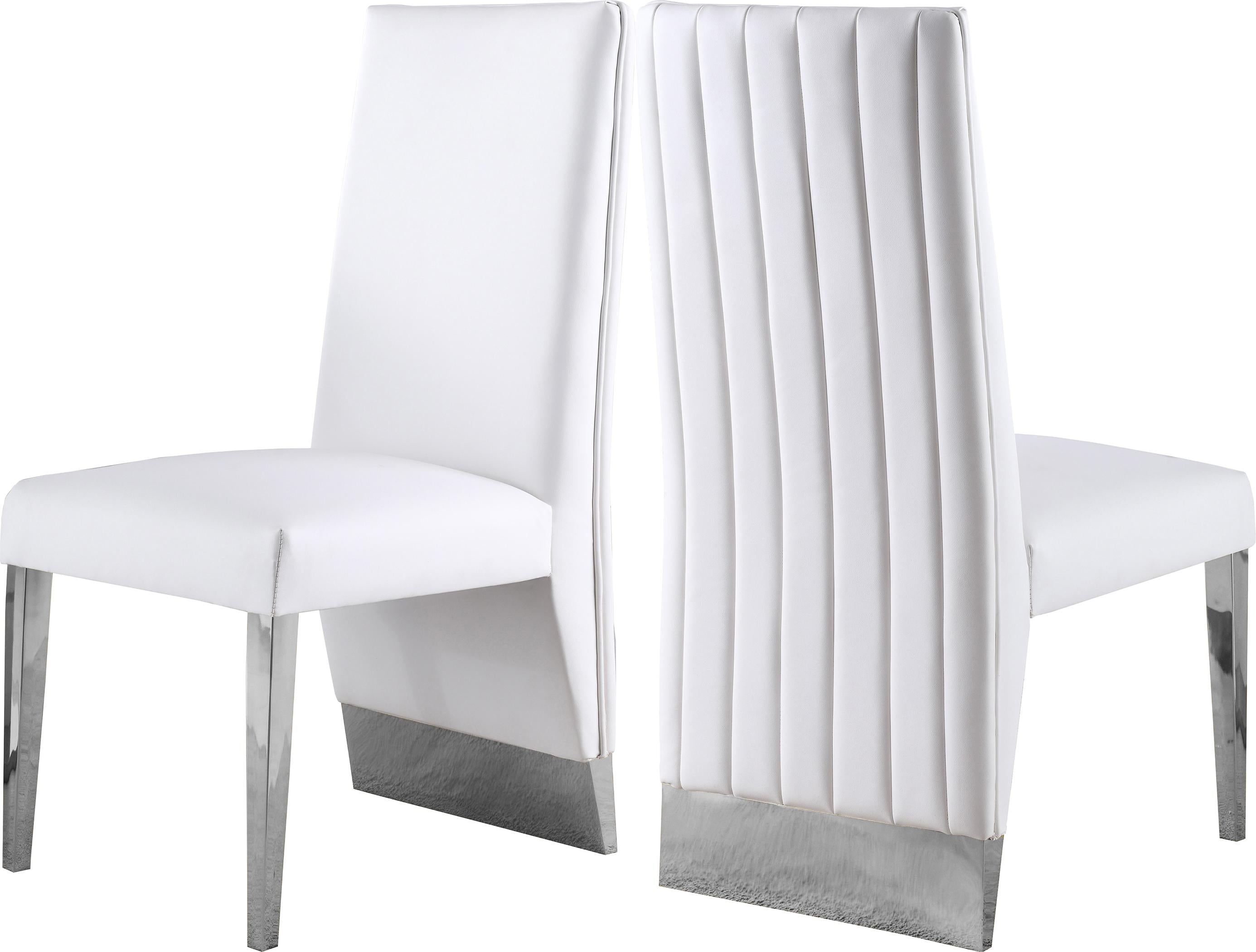 Porsha White Faux Leather Dining Chair - Luxury Home Furniture (MI)