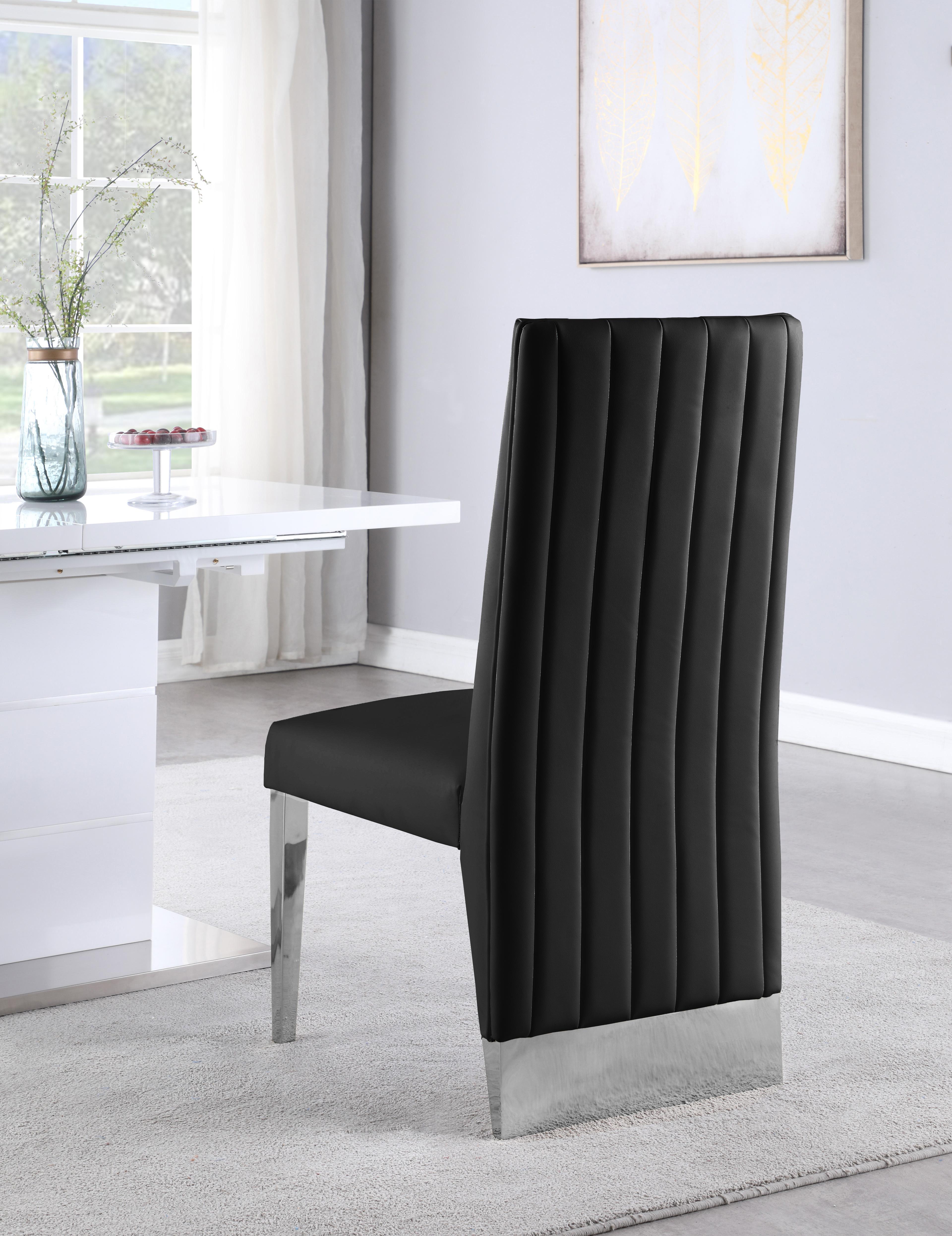 Porsha Black Faux Leather Dining Chair - Luxury Home Furniture (MI)