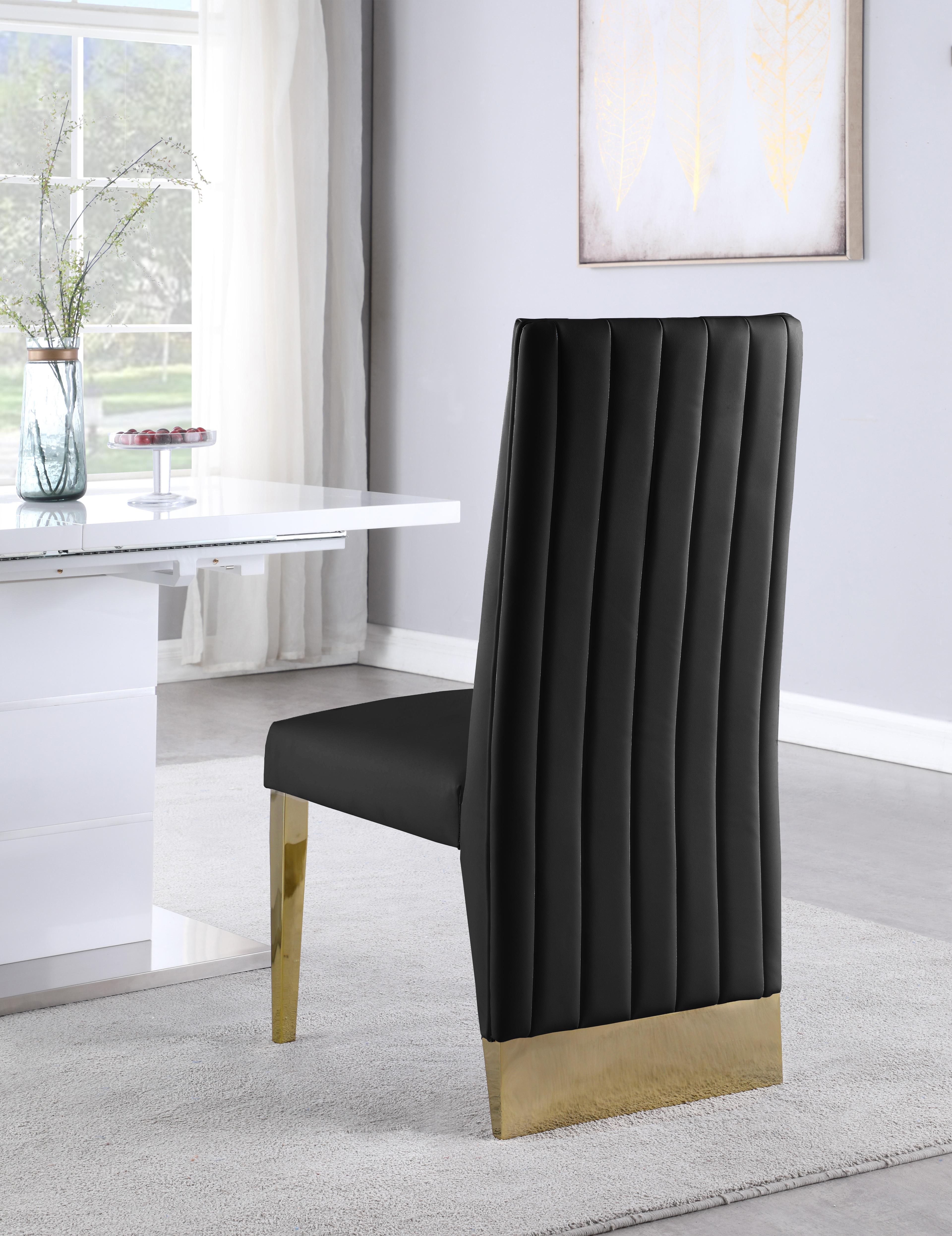 Porsha Black Faux Leather Dining Chair - Luxury Home Furniture (MI)