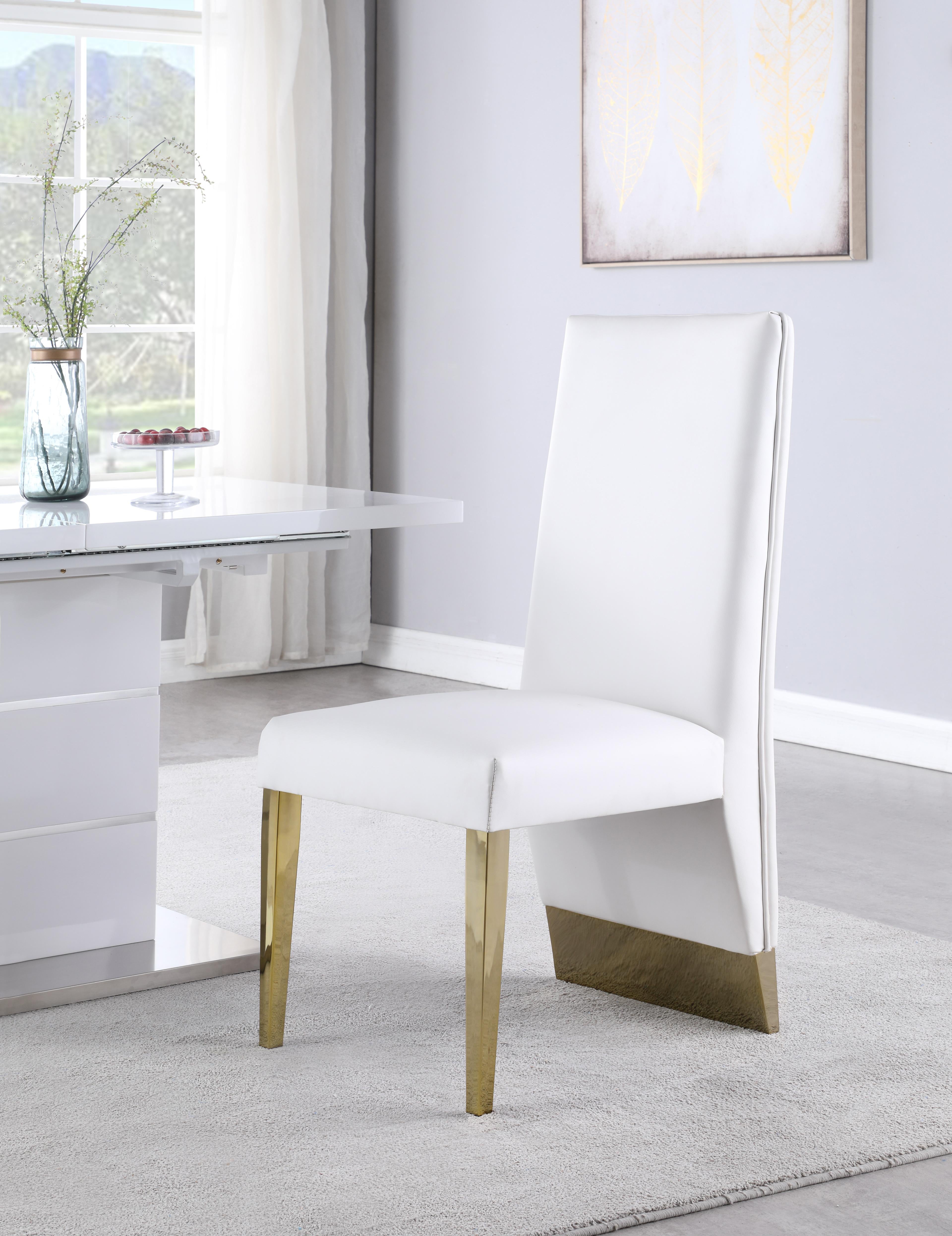 Porsha White Faux Leather Dining Chair - Luxury Home Furniture (MI)