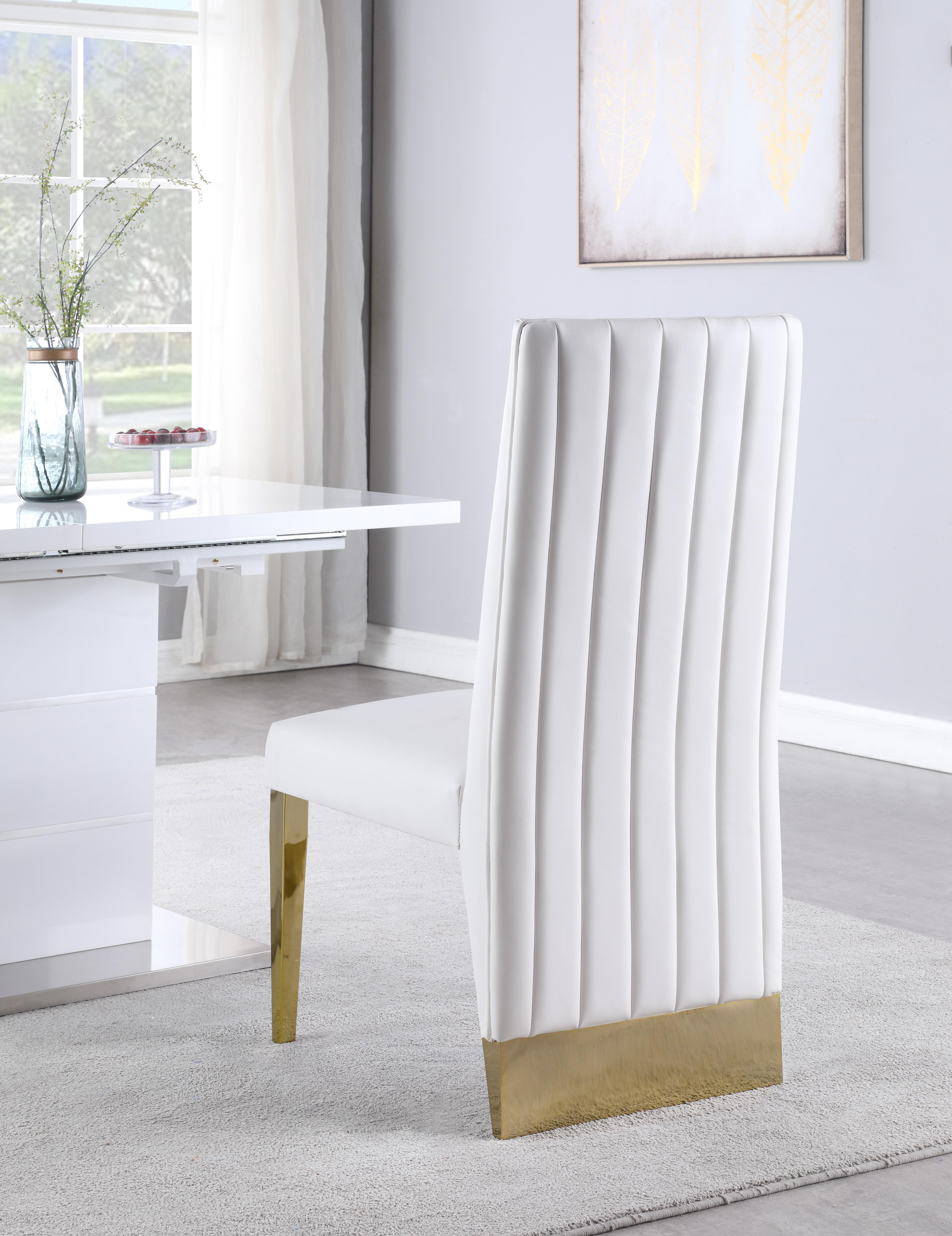 Porsha White Faux Leather Dining Chair - Luxury Home Furniture (MI)