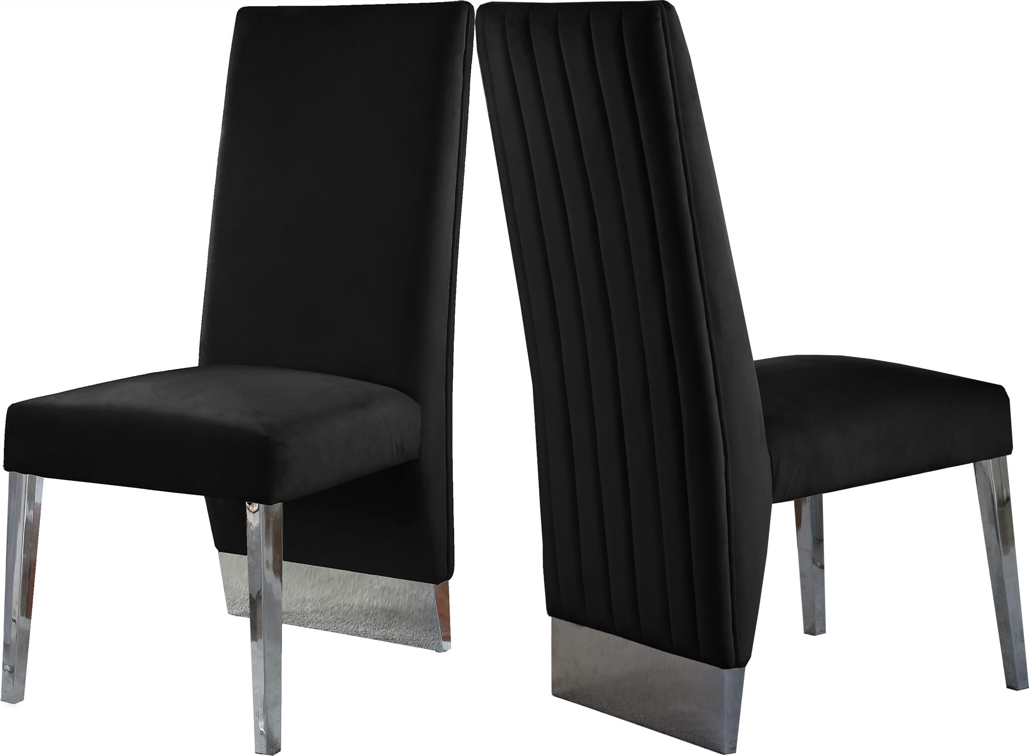 Porsha Black Velvet Dining Chair - Luxury Home Furniture (MI)