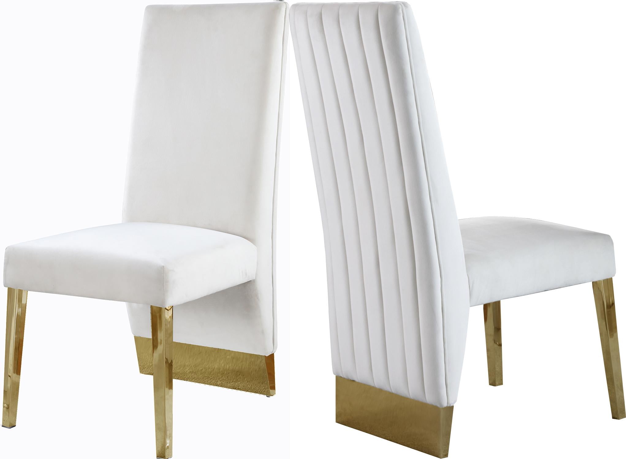 Porsha Cream Velvet Dining Chair - Luxury Home Furniture (MI)