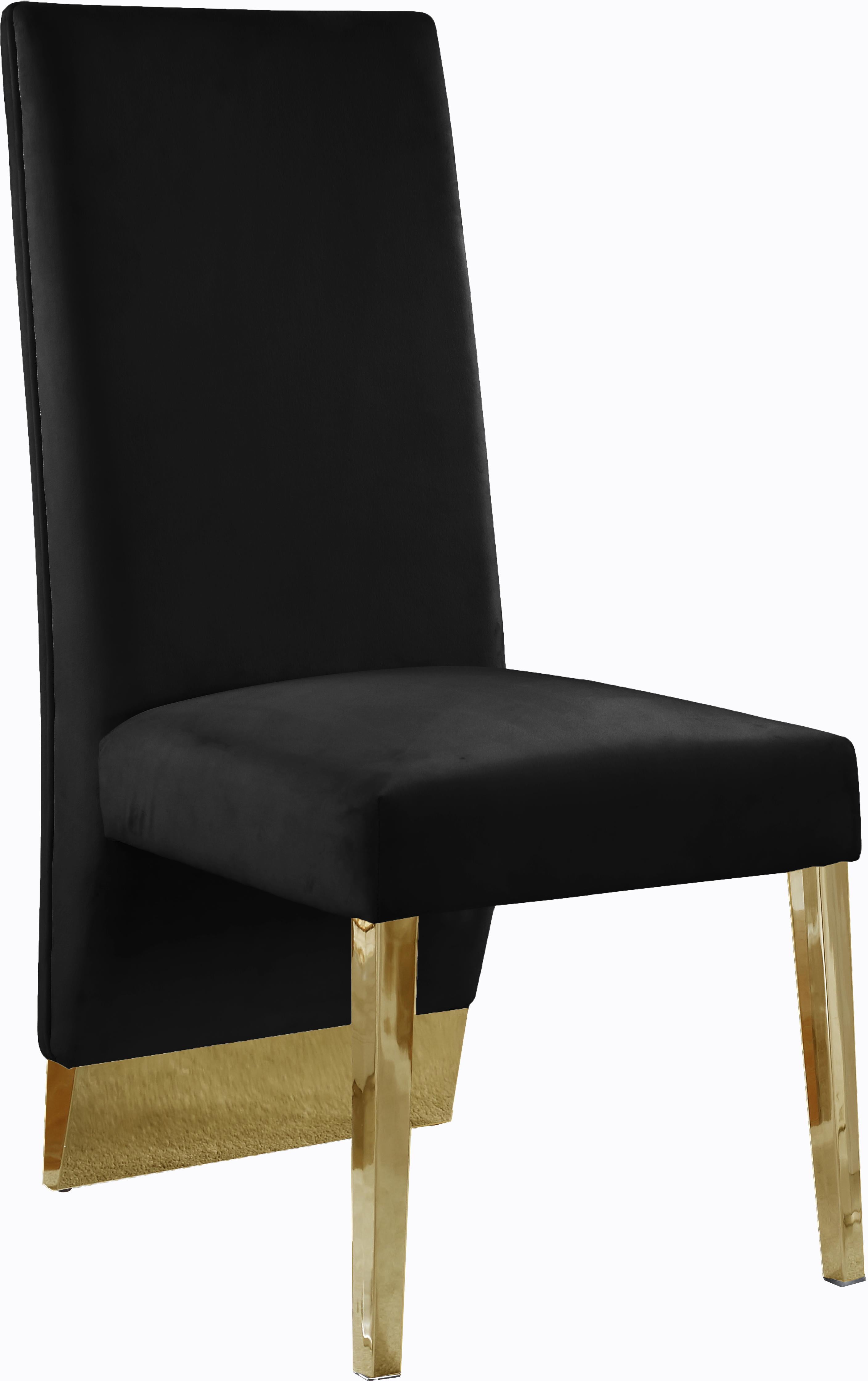 Porsha Black Velvet Dining Chair - Luxury Home Furniture (MI)