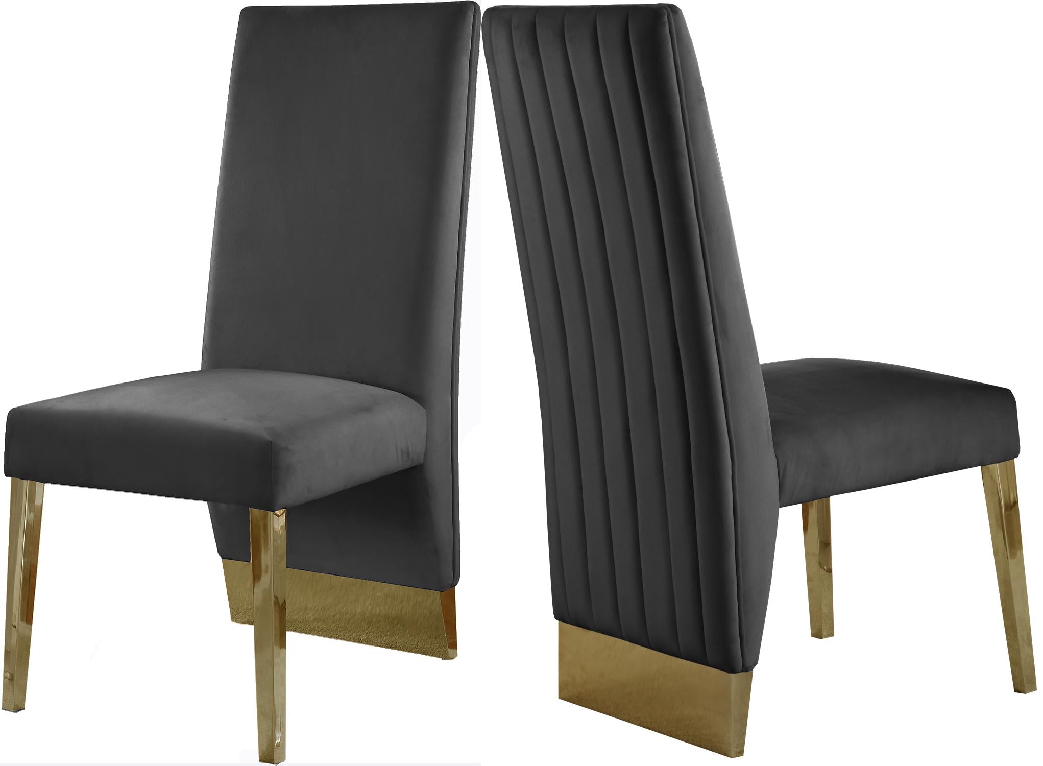 Porsha Grey Velvet Dining Chair - Luxury Home Furniture (MI)