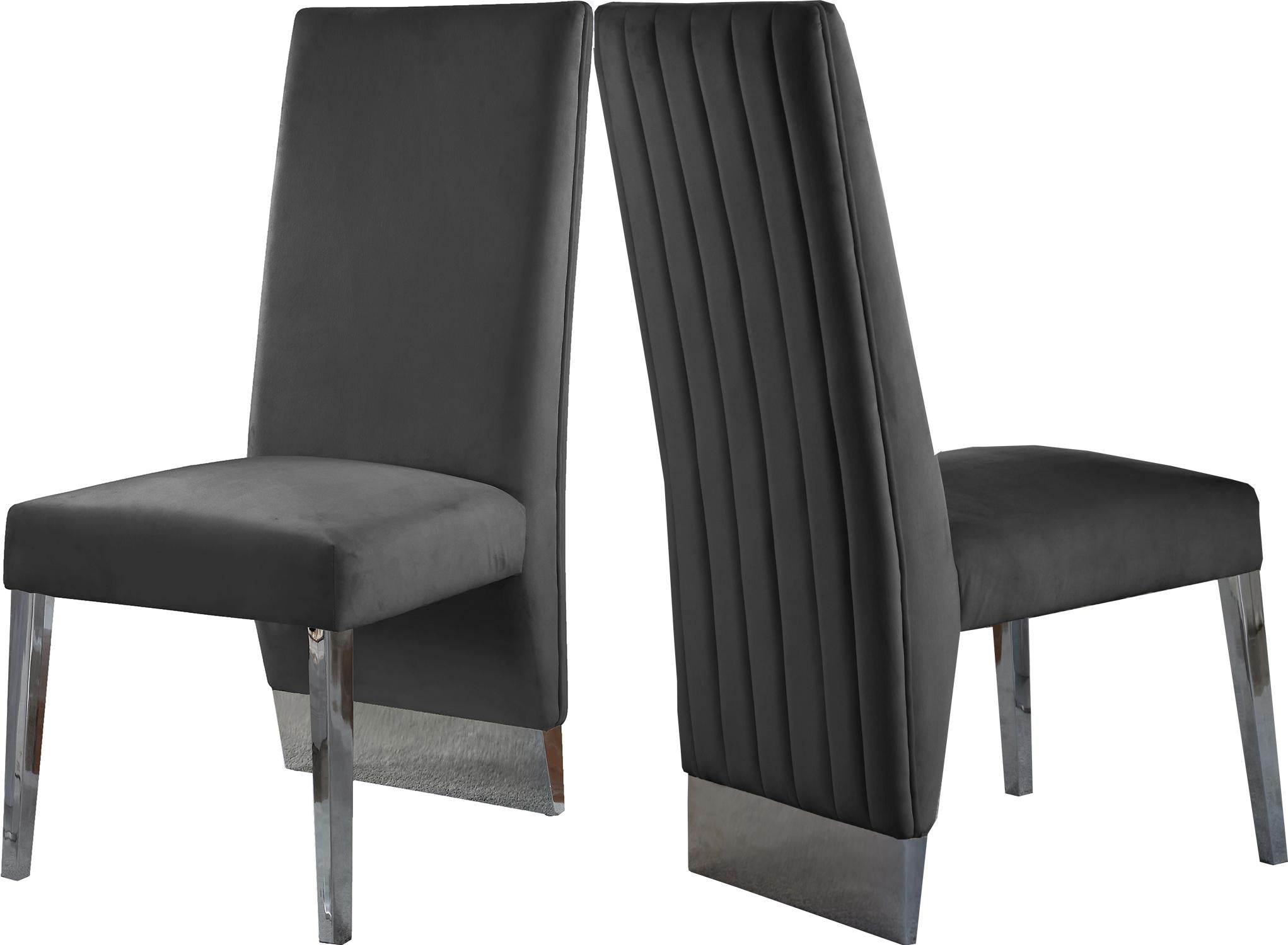 Porsha Grey Velvet Dining Chair - Luxury Home Furniture (MI)