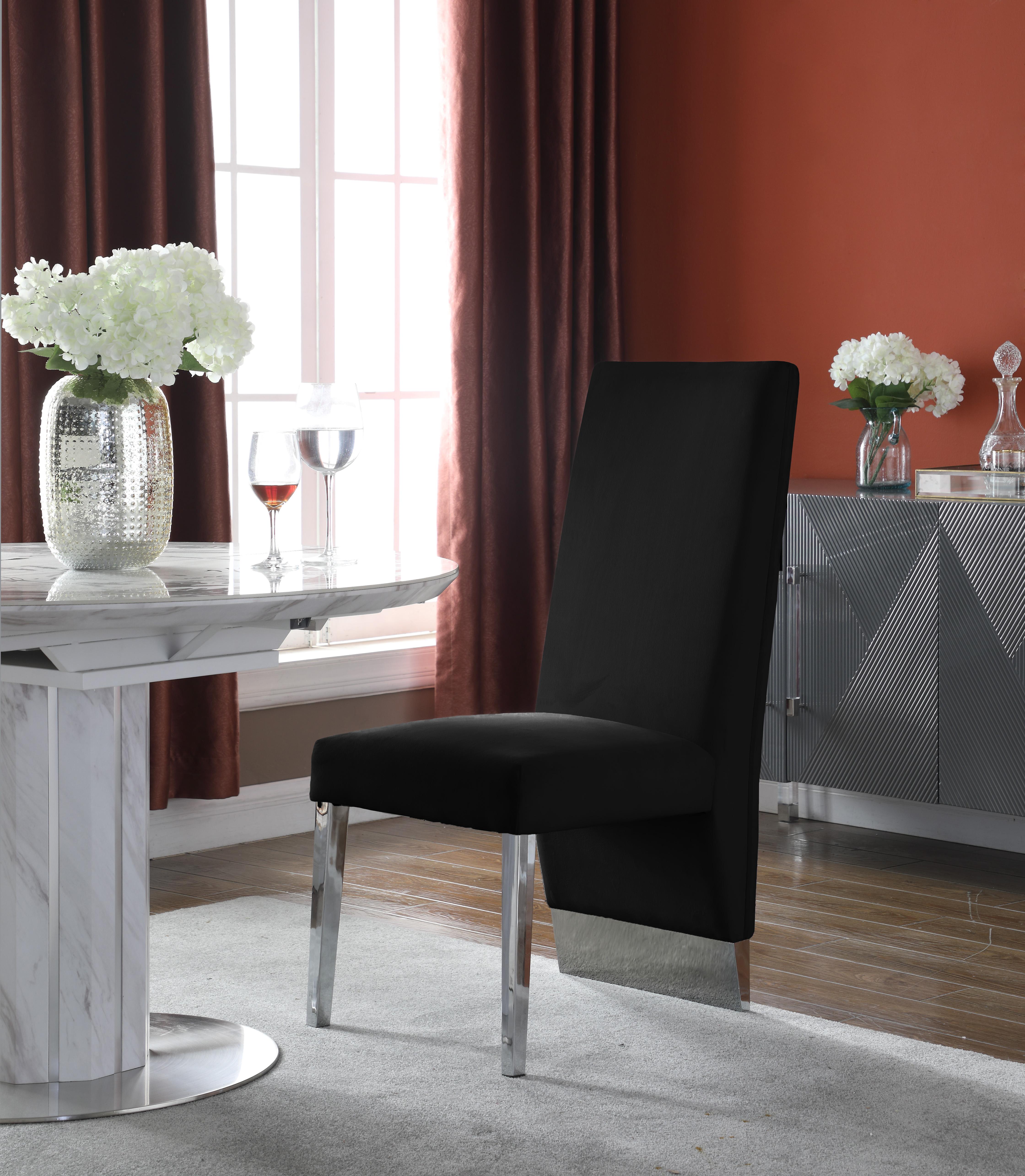 Porsha Black Velvet Dining Chair - Luxury Home Furniture (MI)