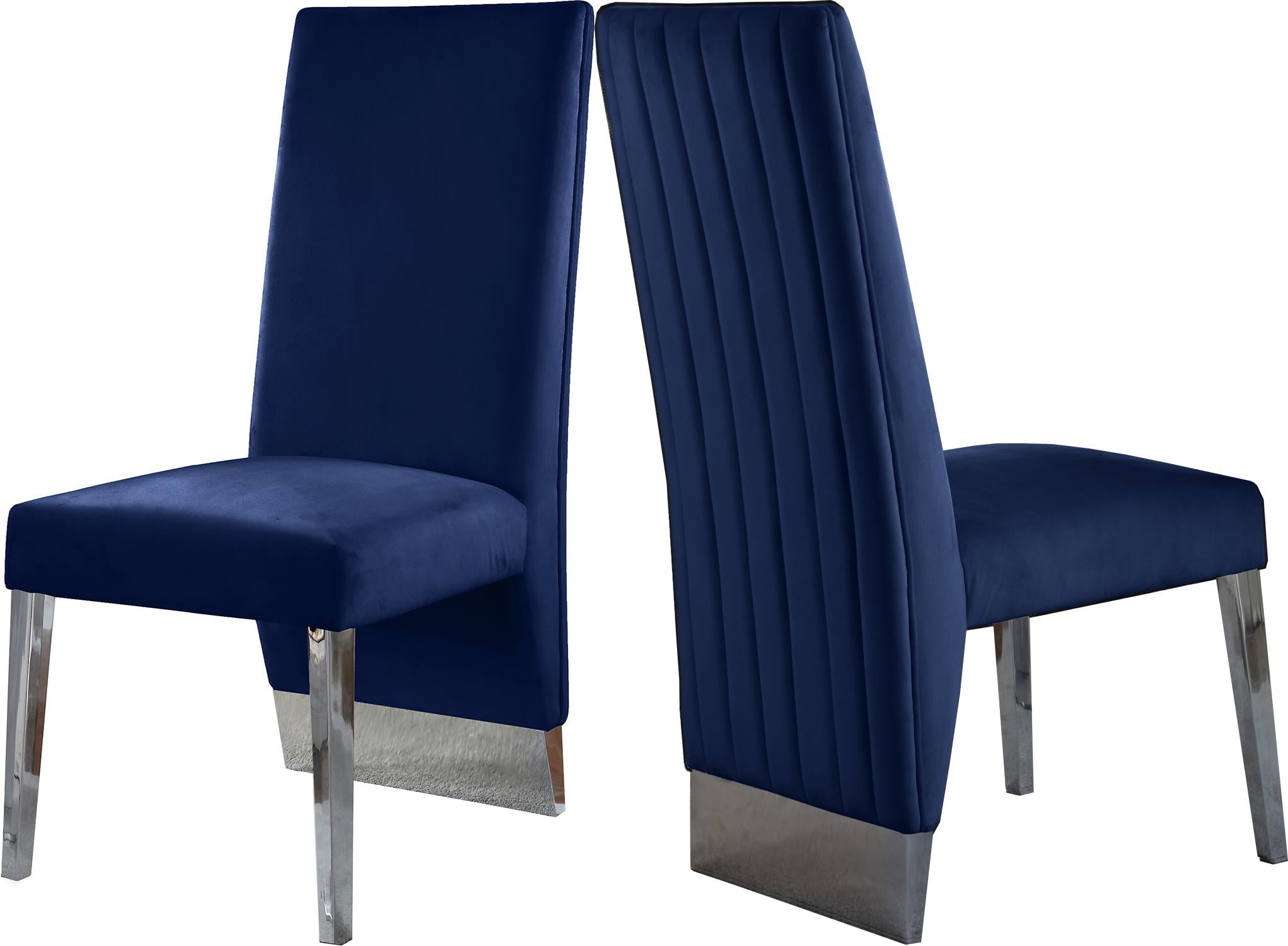 Porsha Navy Velvet Dining Chair - Luxury Home Furniture (MI)