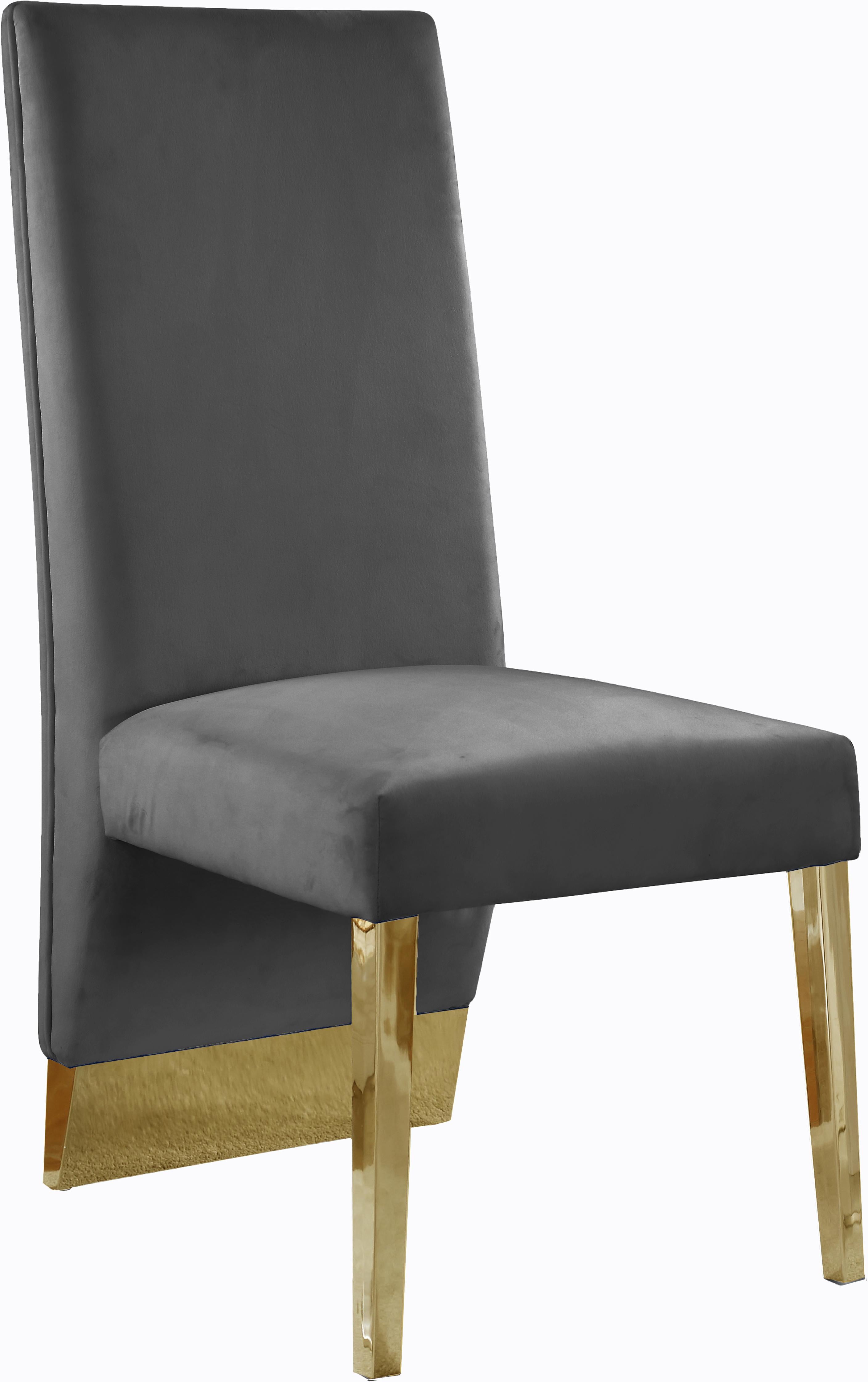 Porsha Grey Velvet Dining Chair - Luxury Home Furniture (MI)