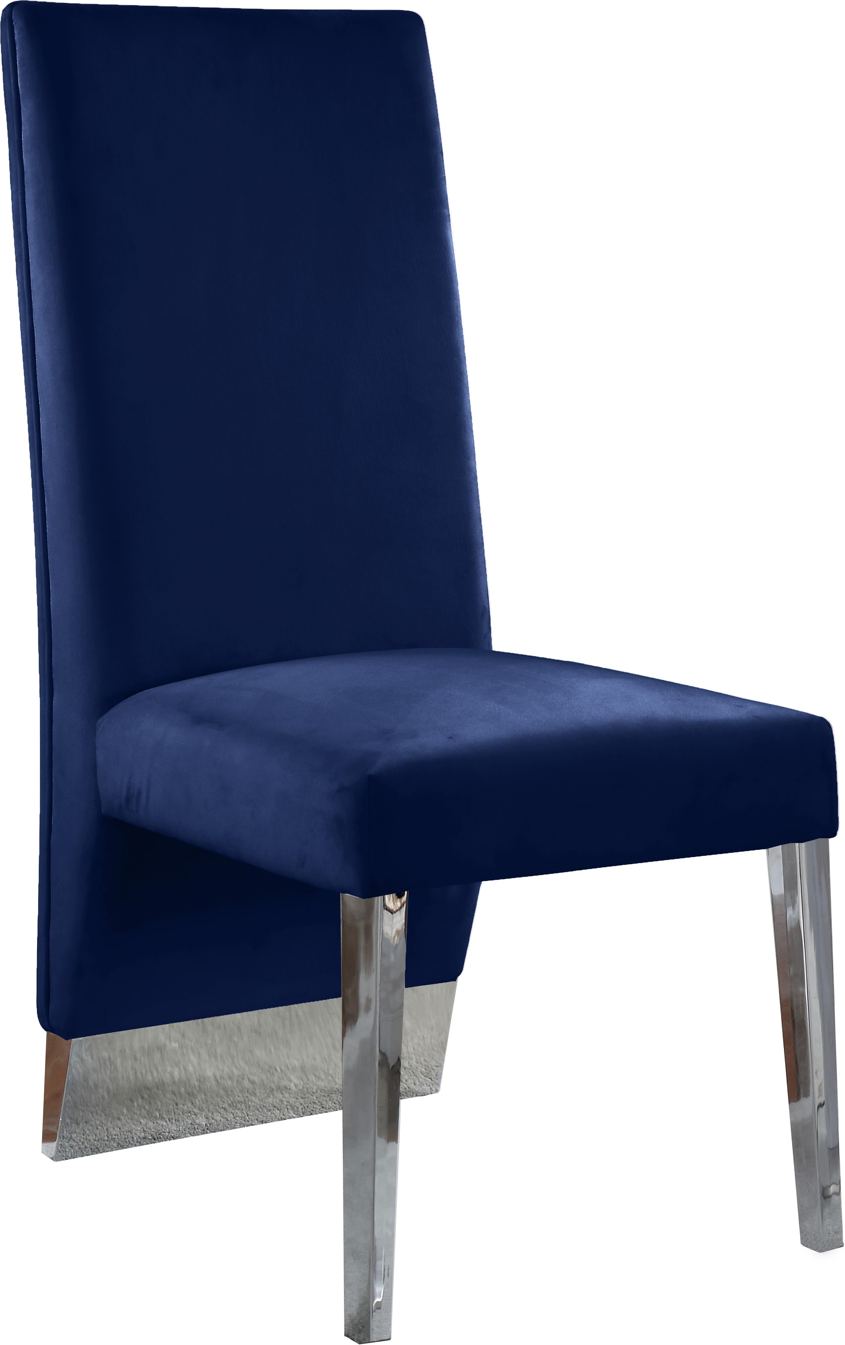 Porsha Navy Velvet Dining Chair - Luxury Home Furniture (MI)