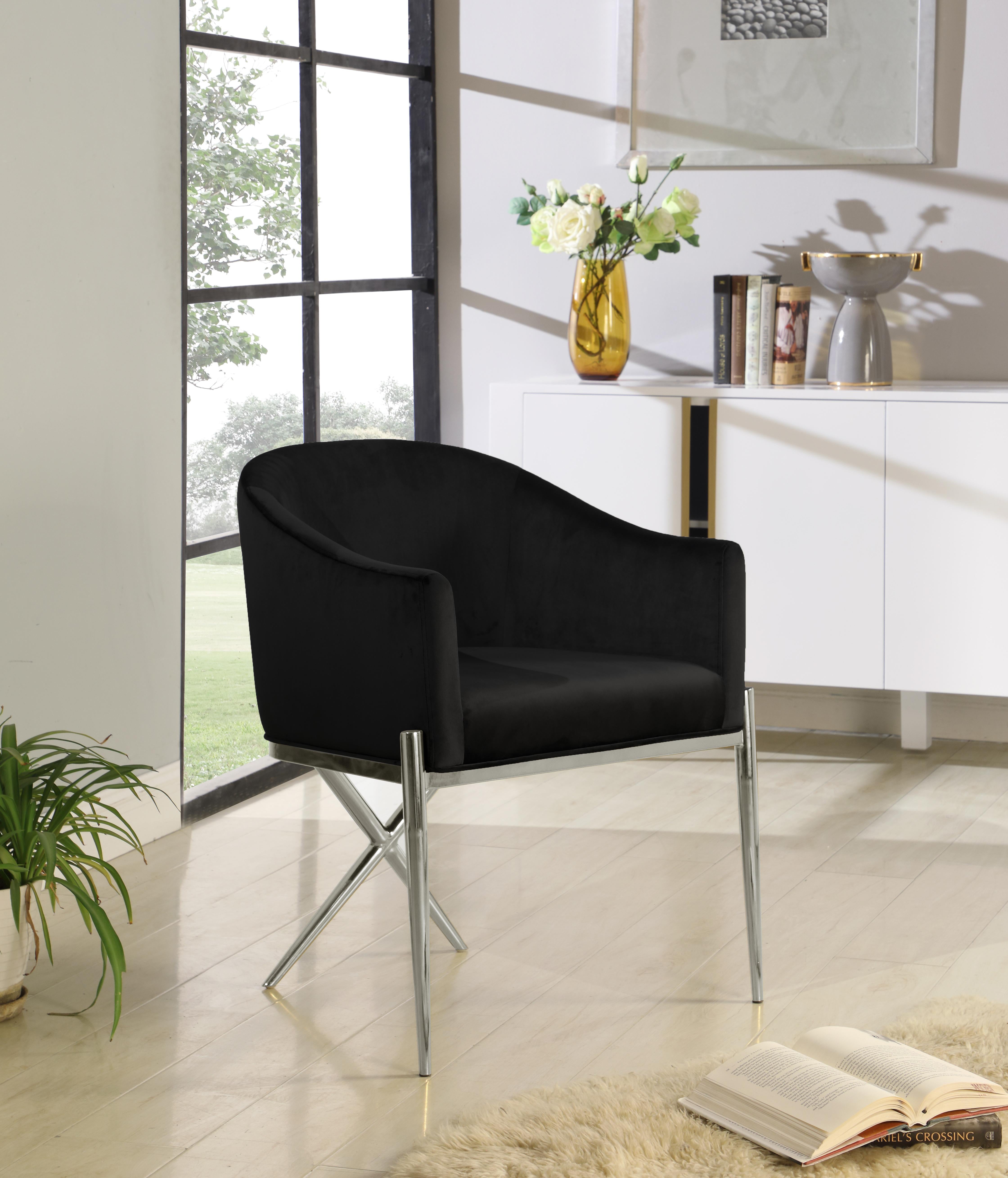 Xavier Black Velvet Dining Chair - Luxury Home Furniture (MI)