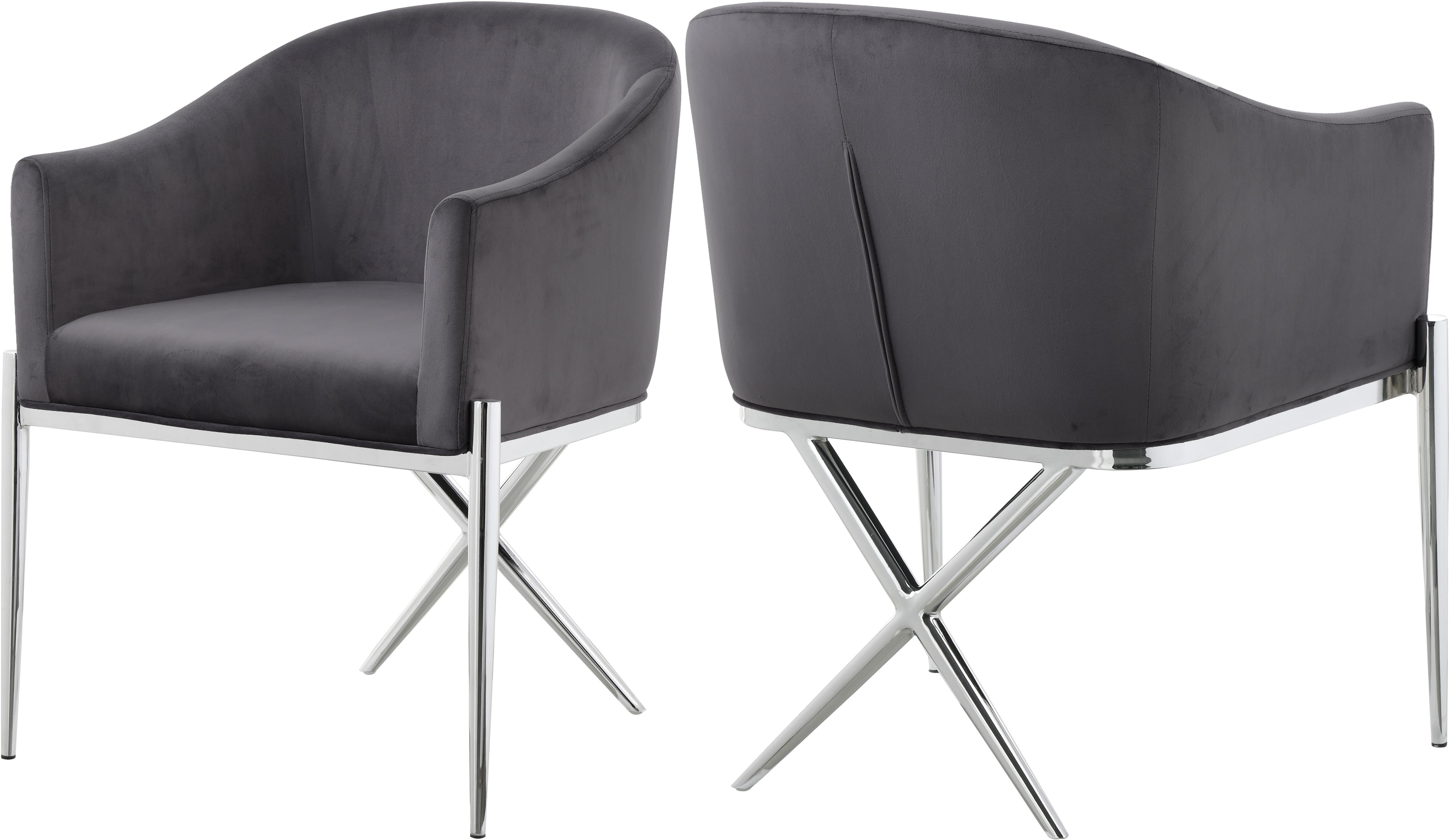 Xavier Grey Velvet Dining Chair - Luxury Home Furniture (MI)