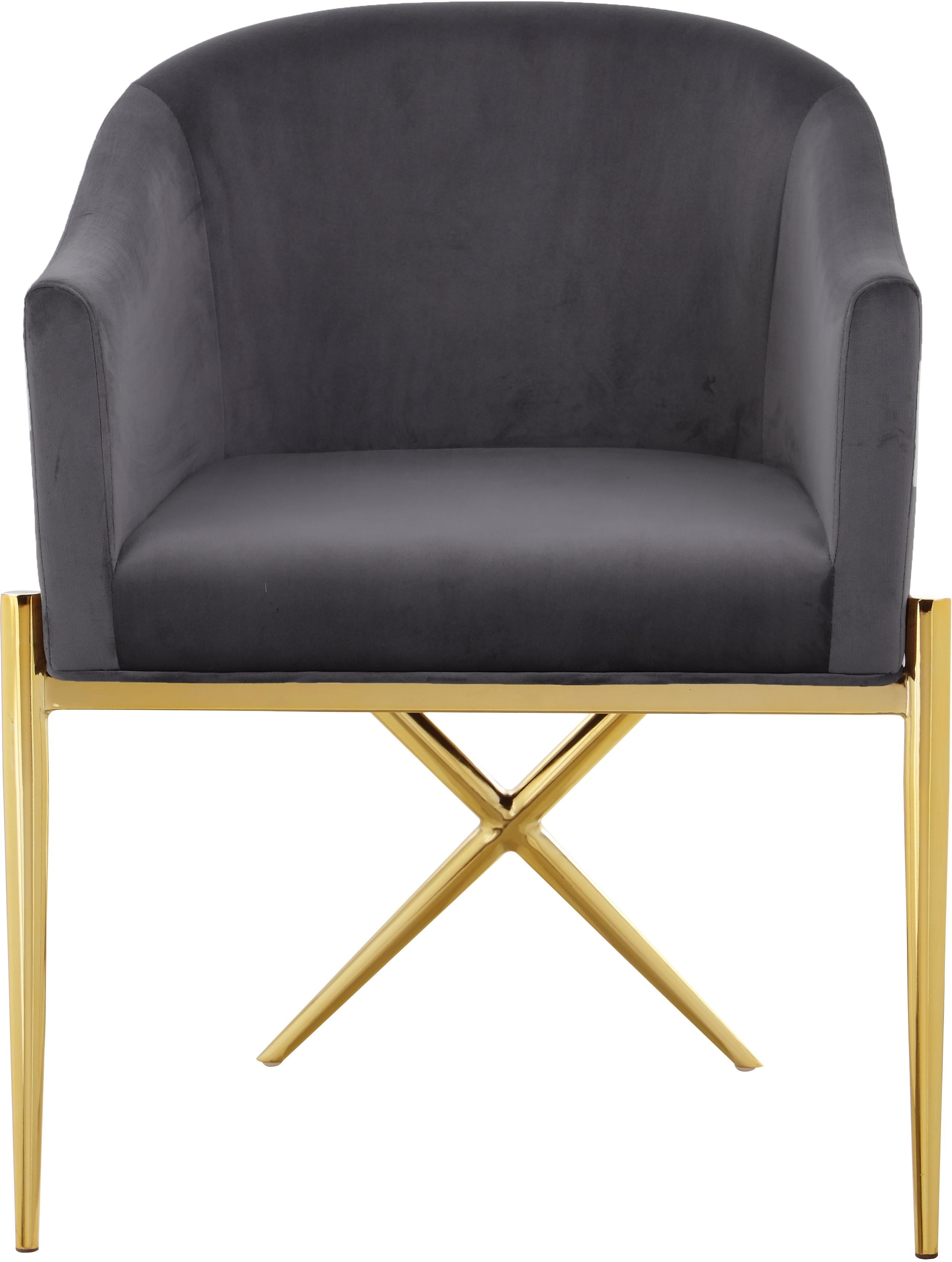 Xavier Grey Velvet Dining Chair - Luxury Home Furniture (MI)