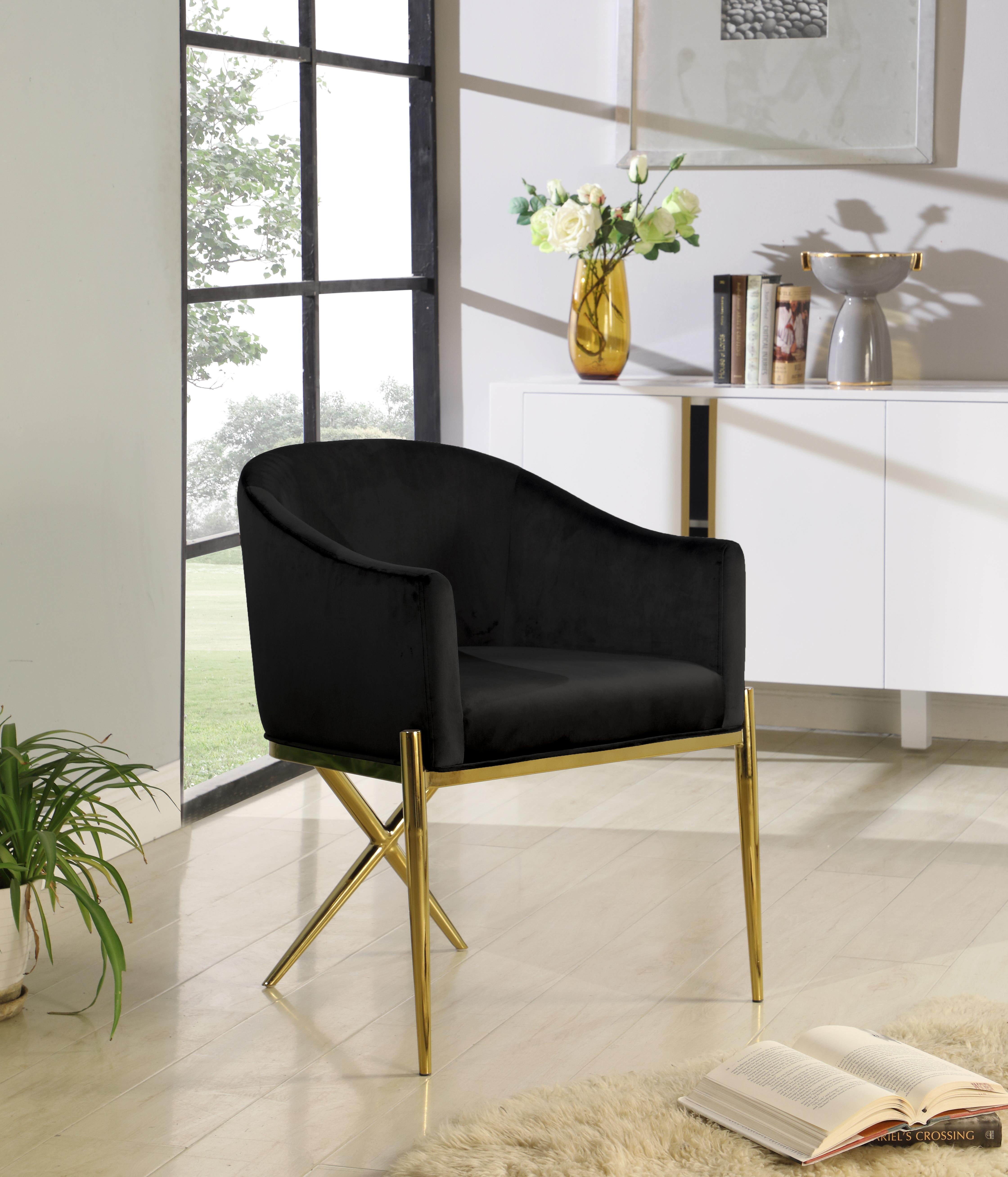 Xavier Black Velvet Dining Chair - Luxury Home Furniture (MI)
