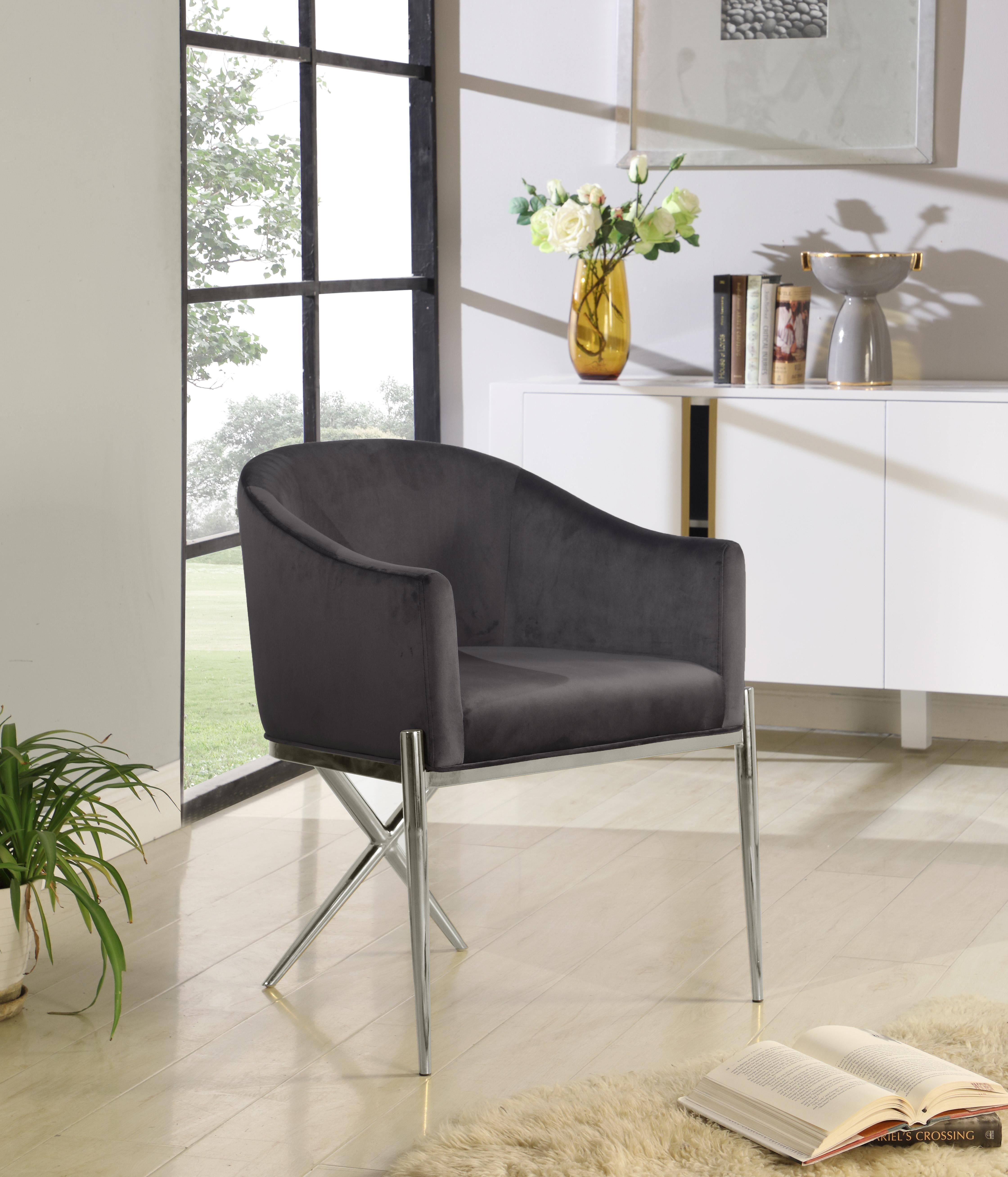 Xavier Grey Velvet Dining Chair - Luxury Home Furniture (MI)