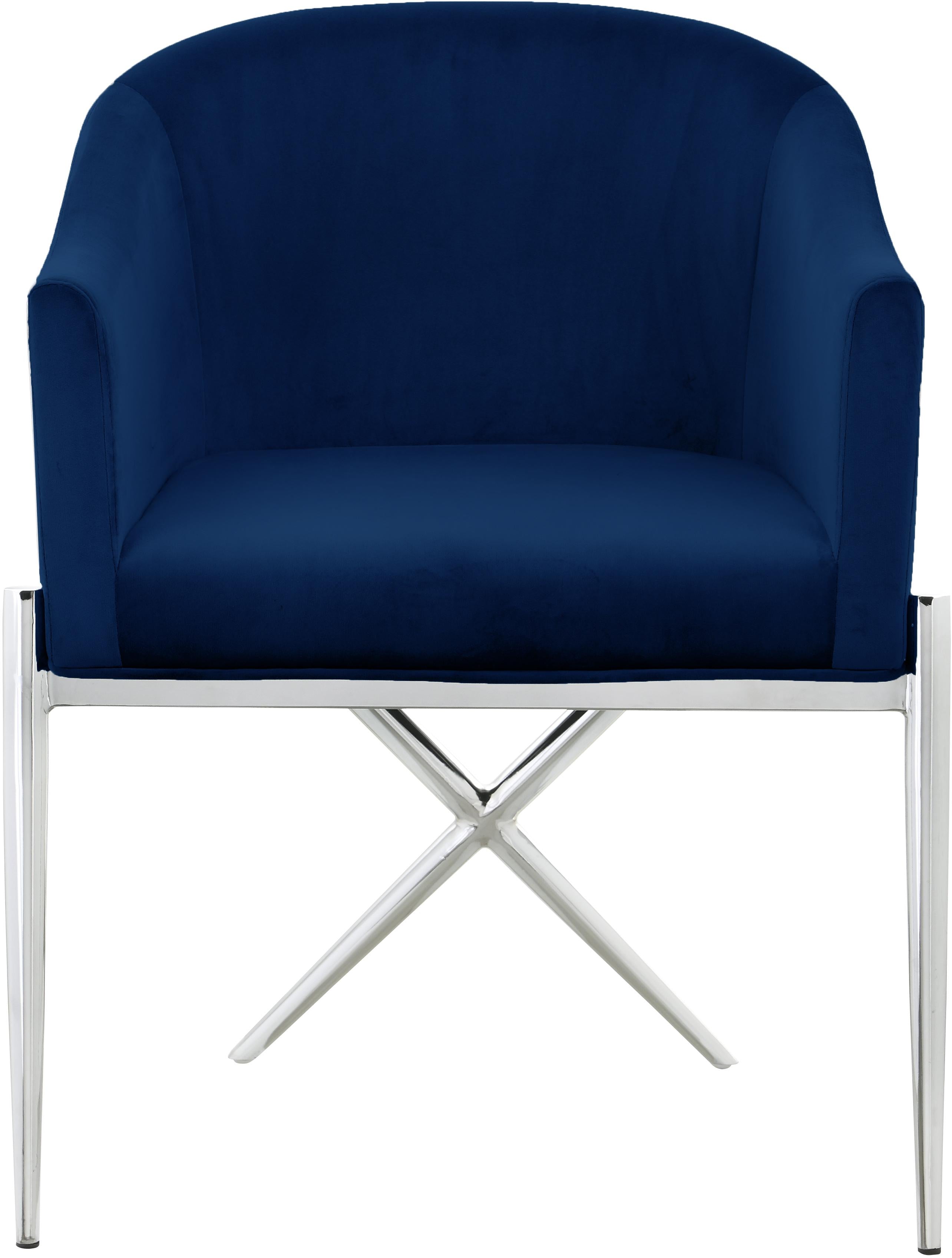 Xavier Navy Velvet Dining Chair - Luxury Home Furniture (MI)