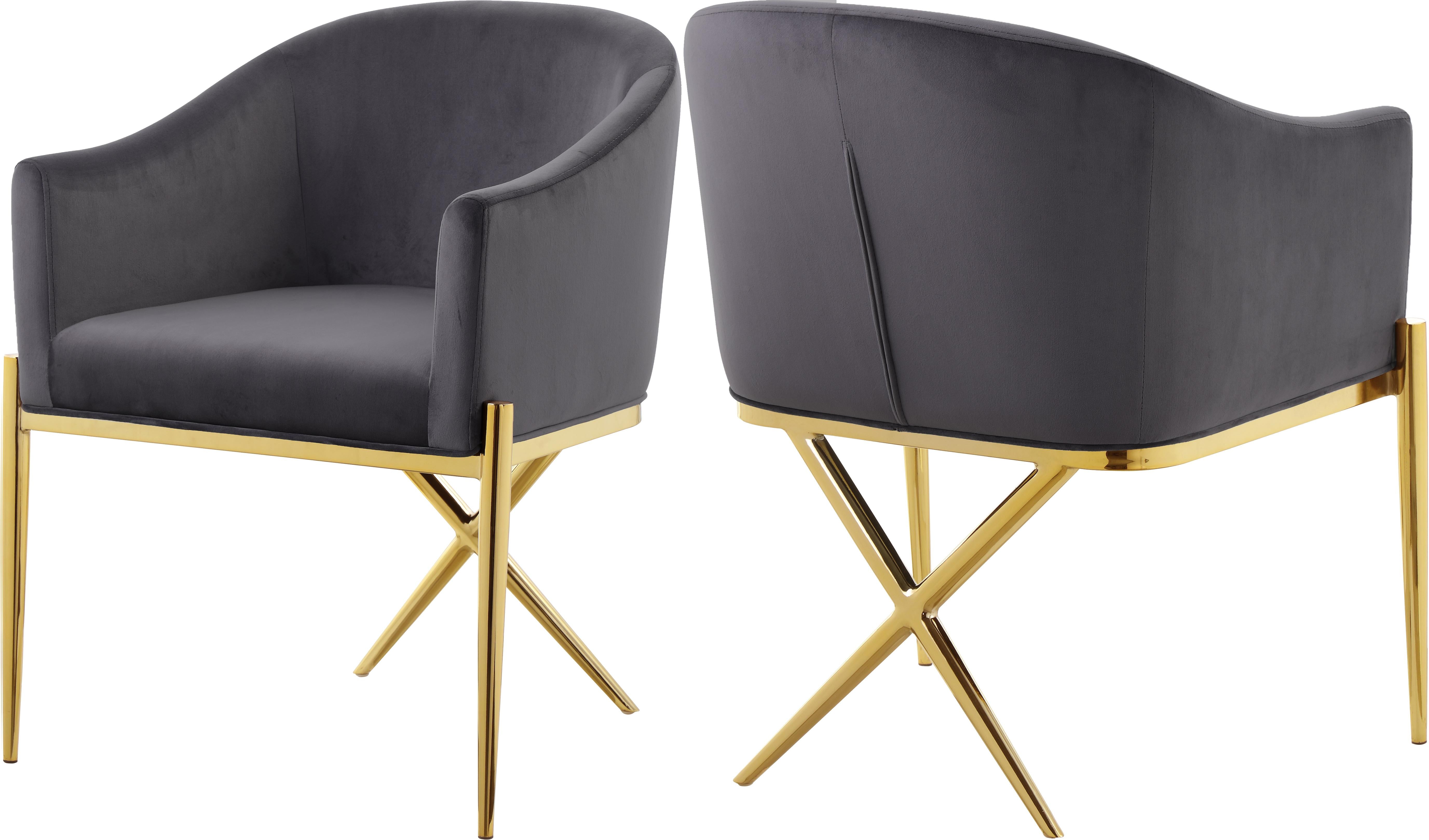 Xavier Grey Velvet Dining Chair - Luxury Home Furniture (MI)