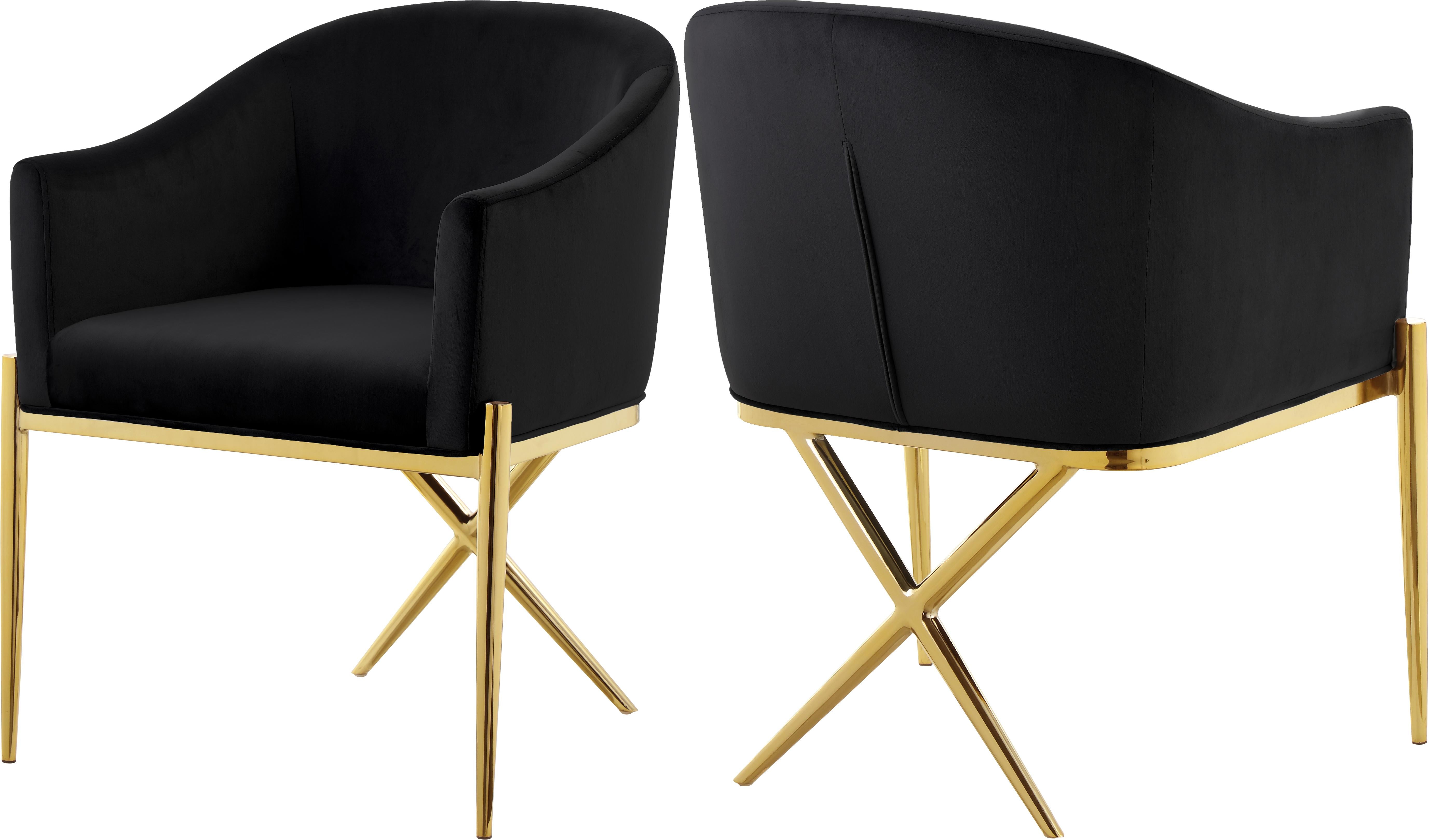 Xavier Black Velvet Dining Chair - Luxury Home Furniture (MI)