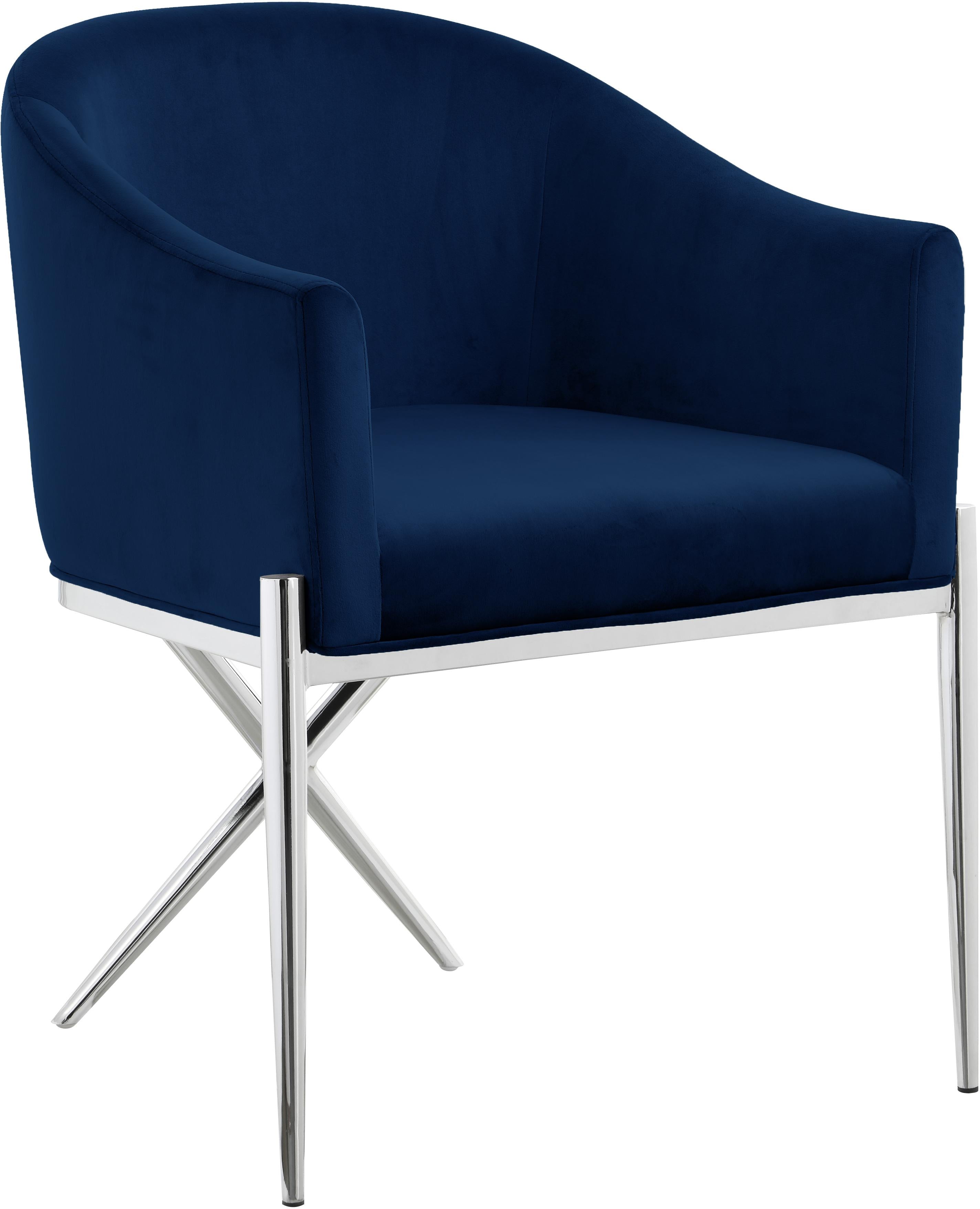 Xavier Navy Velvet Dining Chair - Luxury Home Furniture (MI)