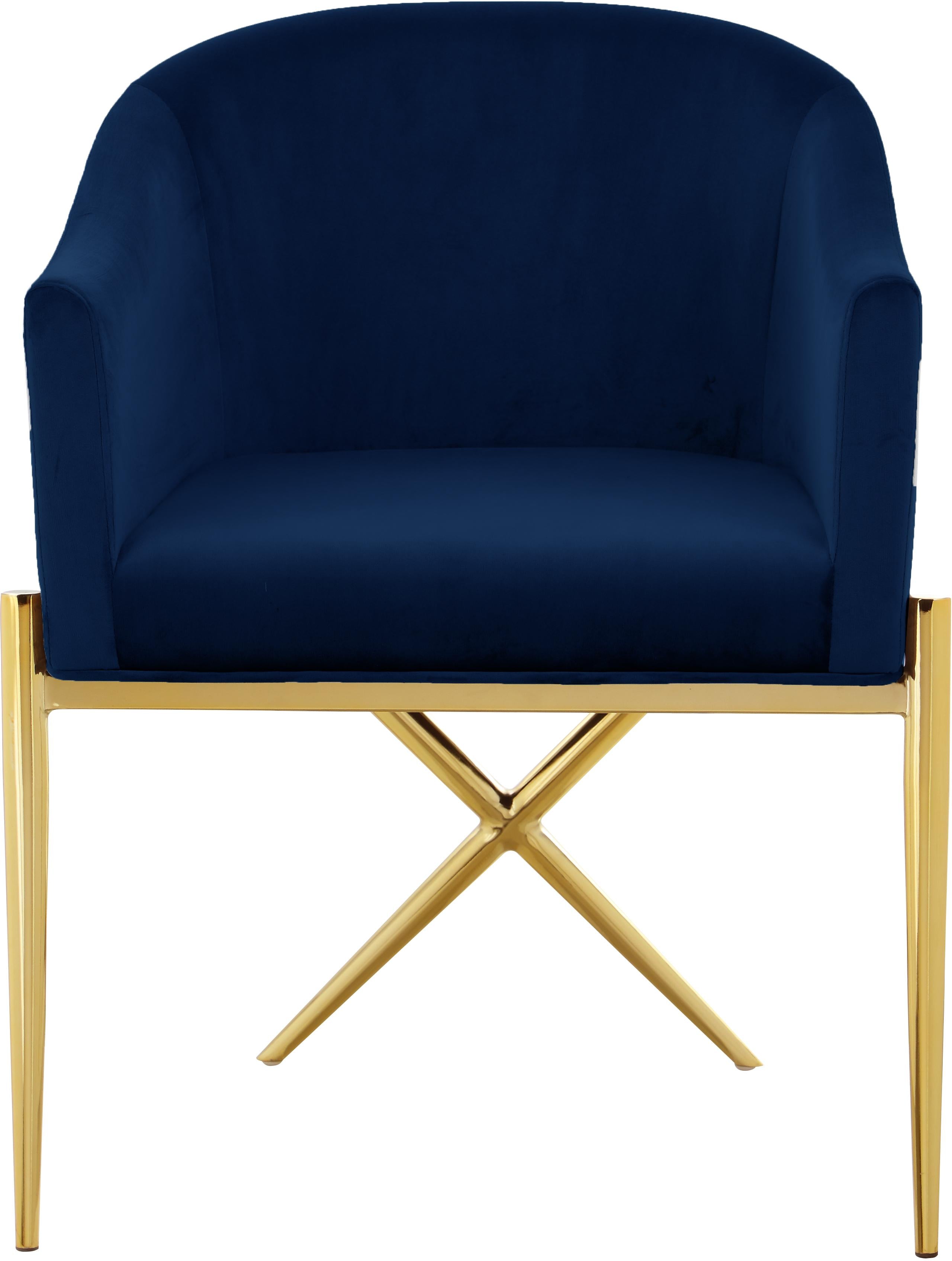 Xavier Navy Velvet Dining Chair - Luxury Home Furniture (MI)