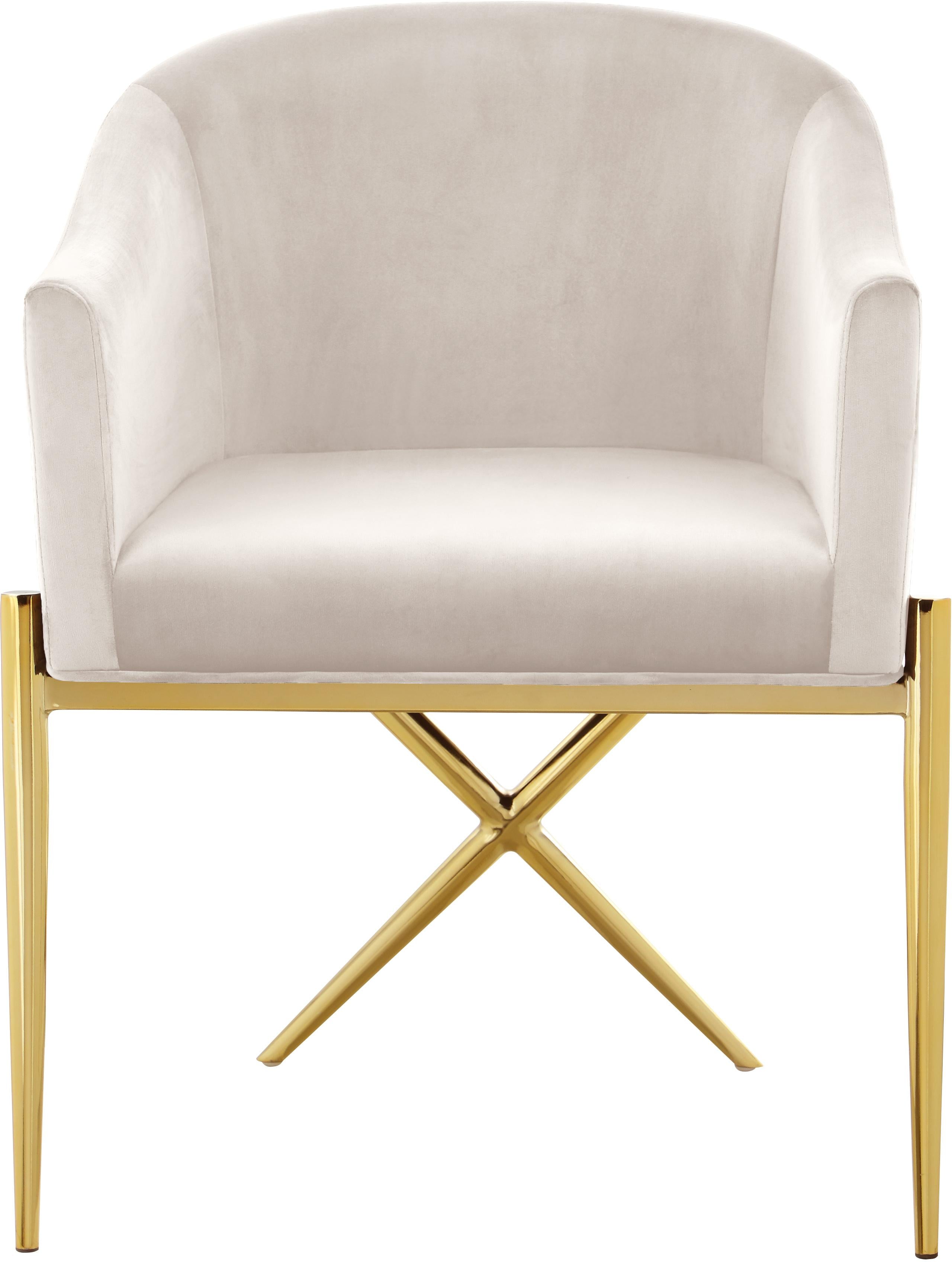 Xavier Cream Velvet Dining Chair - Luxury Home Furniture (MI)