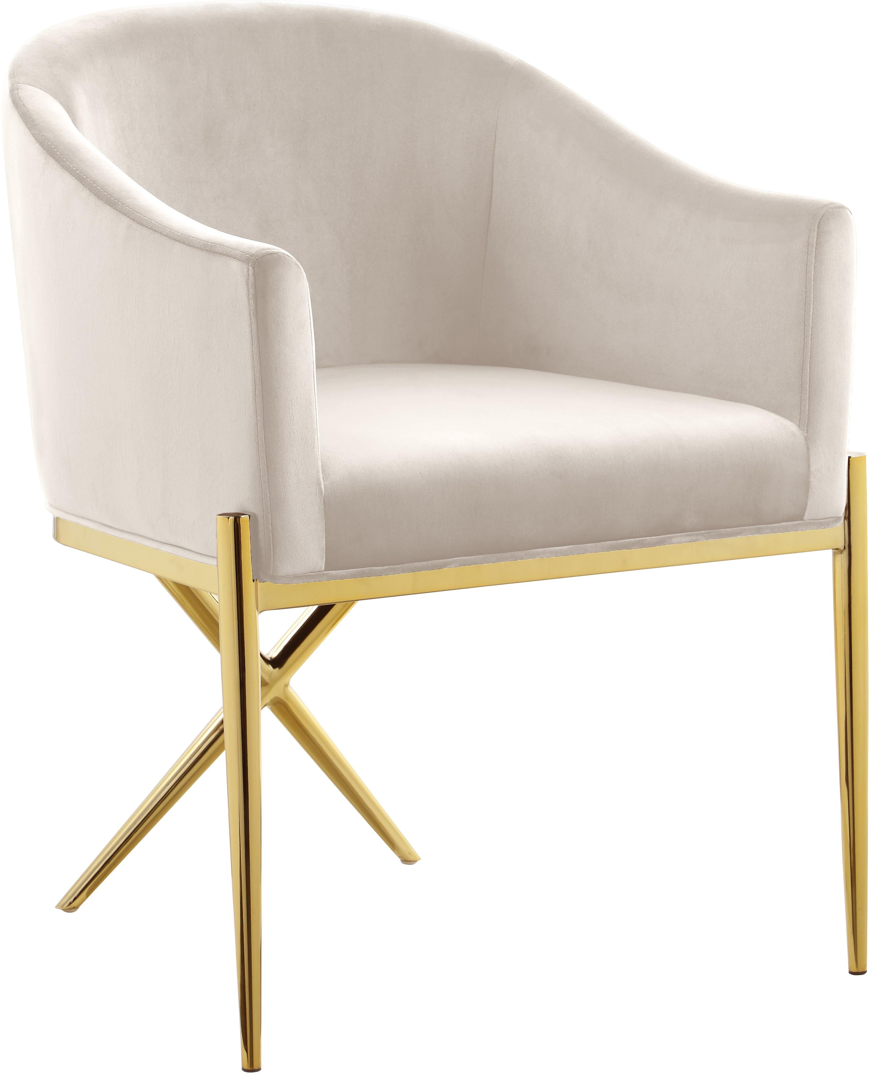 Xavier Cream Velvet Dining Chair - Luxury Home Furniture (MI)